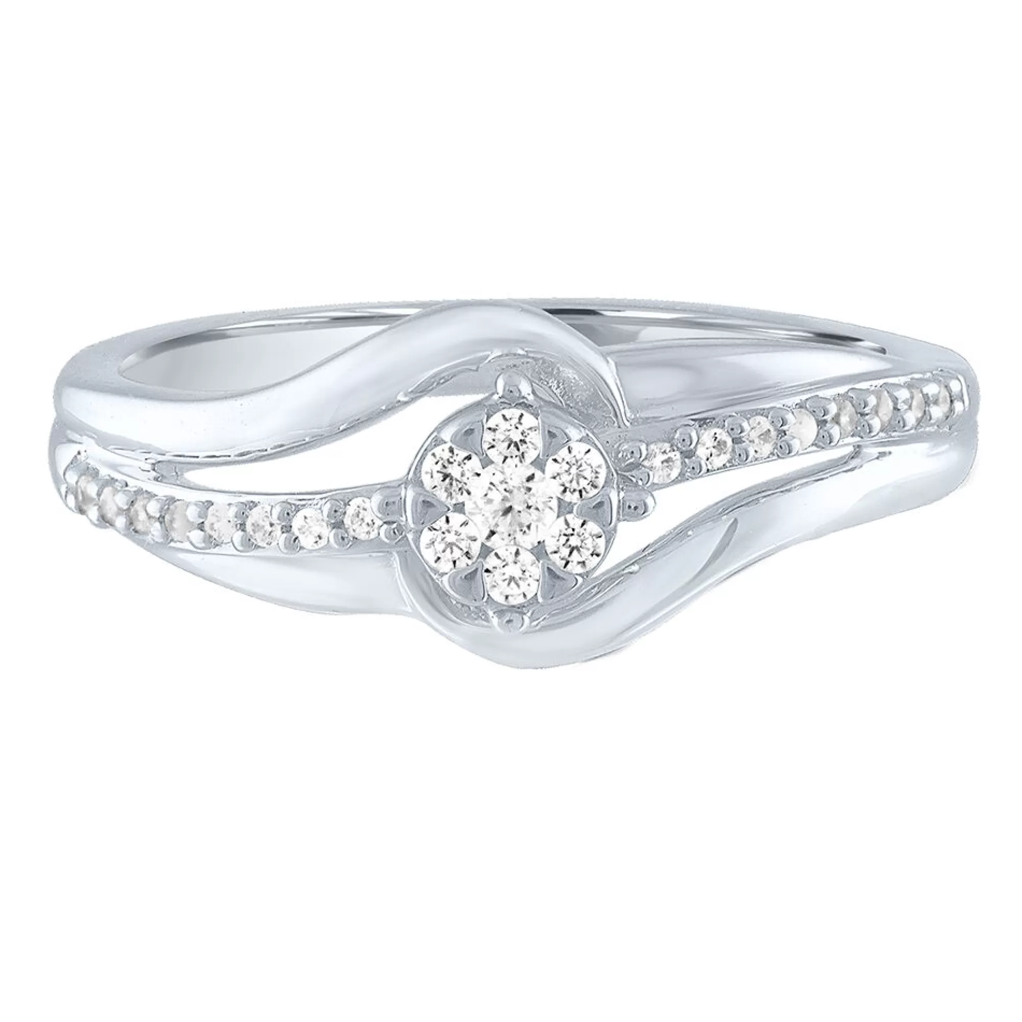 Rings^* Diamond Bypass Promise Ring In Sterling Silver (1/7 Ct. Tw.)