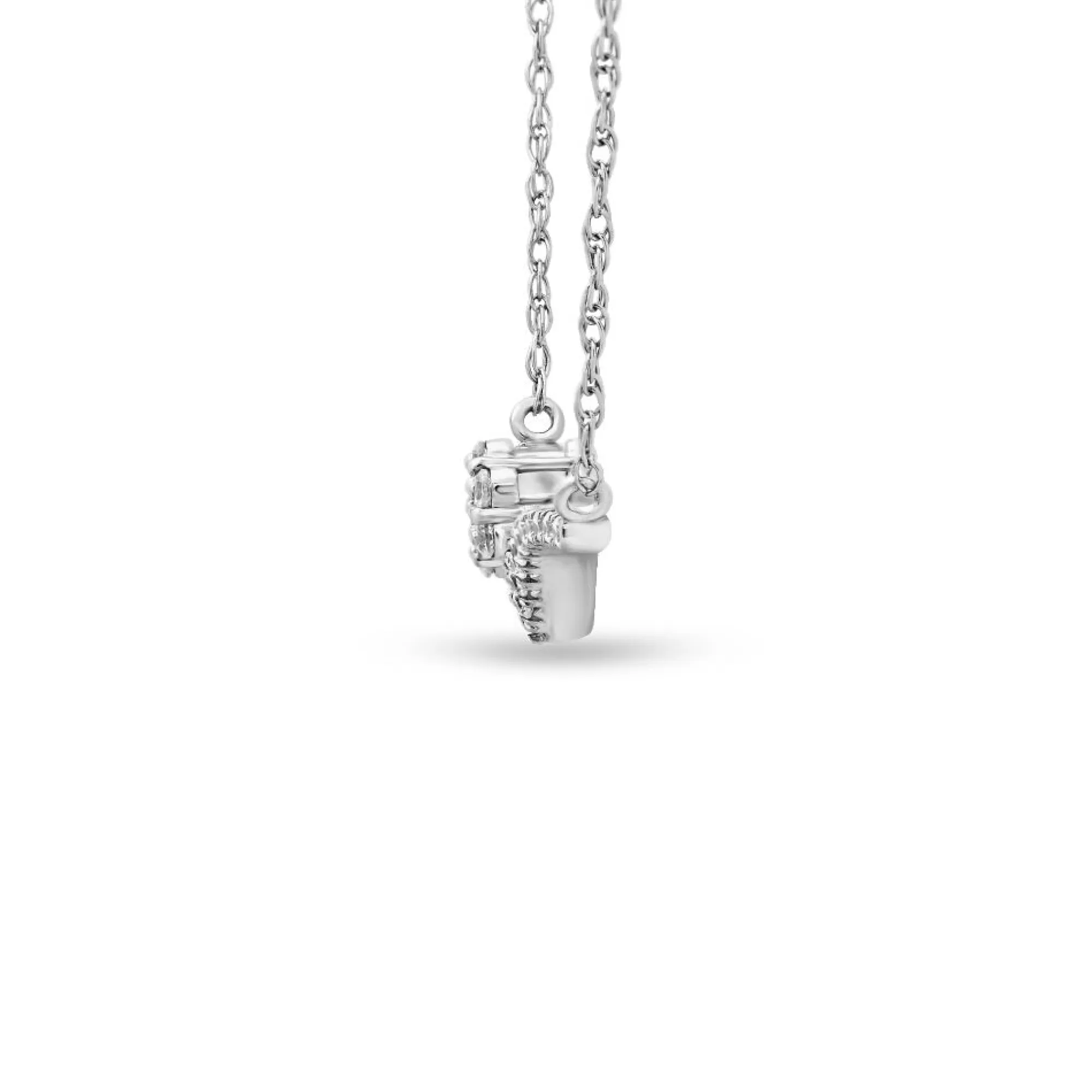 Necklaces & Pendants^Mirabela® Diamond Chevron Cluster Necklace In 10K White Gold (1/4 Ct. Tw.)
