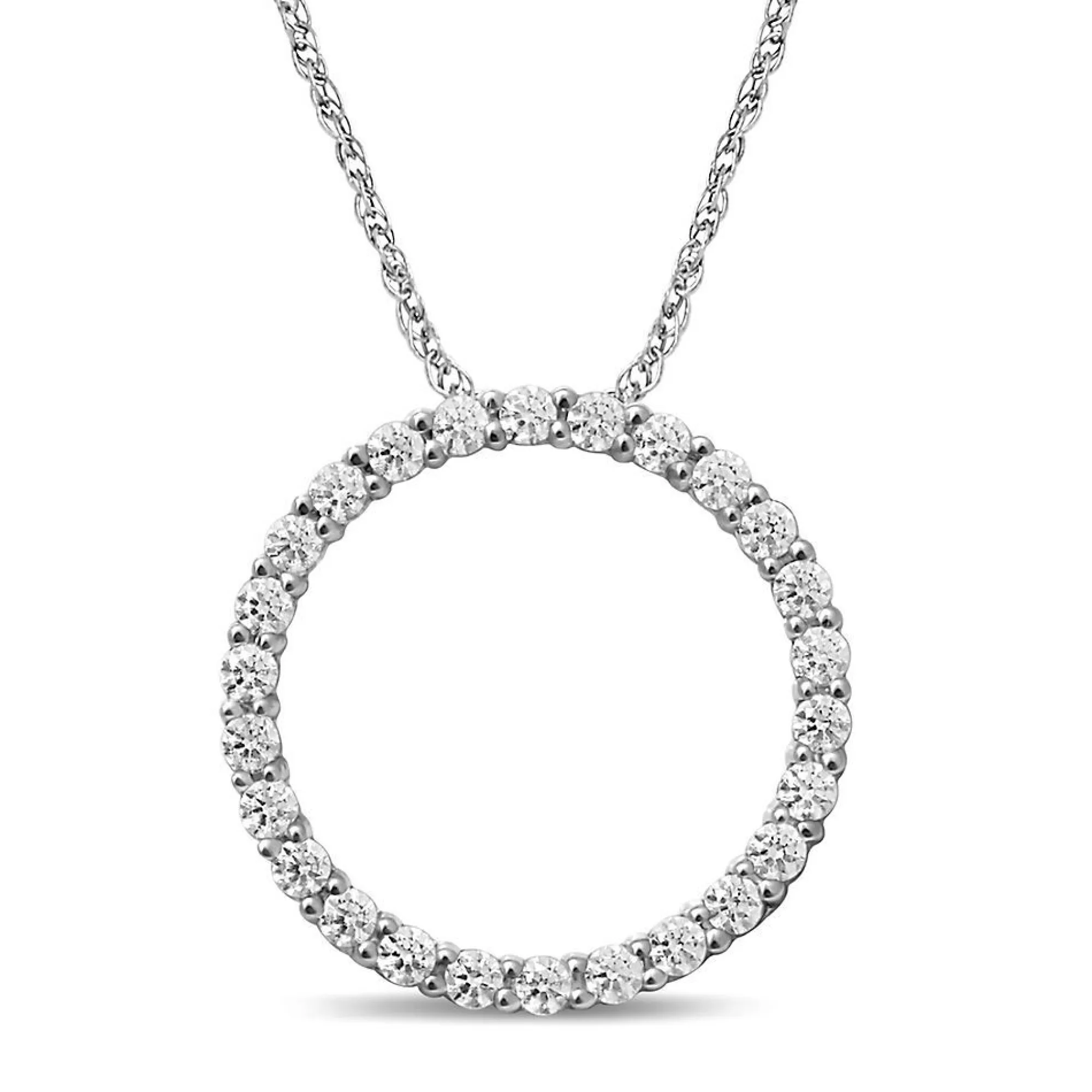 Necklaces & Pendants^* Diamond Circle Pendant In 10K White Gold (1/2 Ct. Tw.)