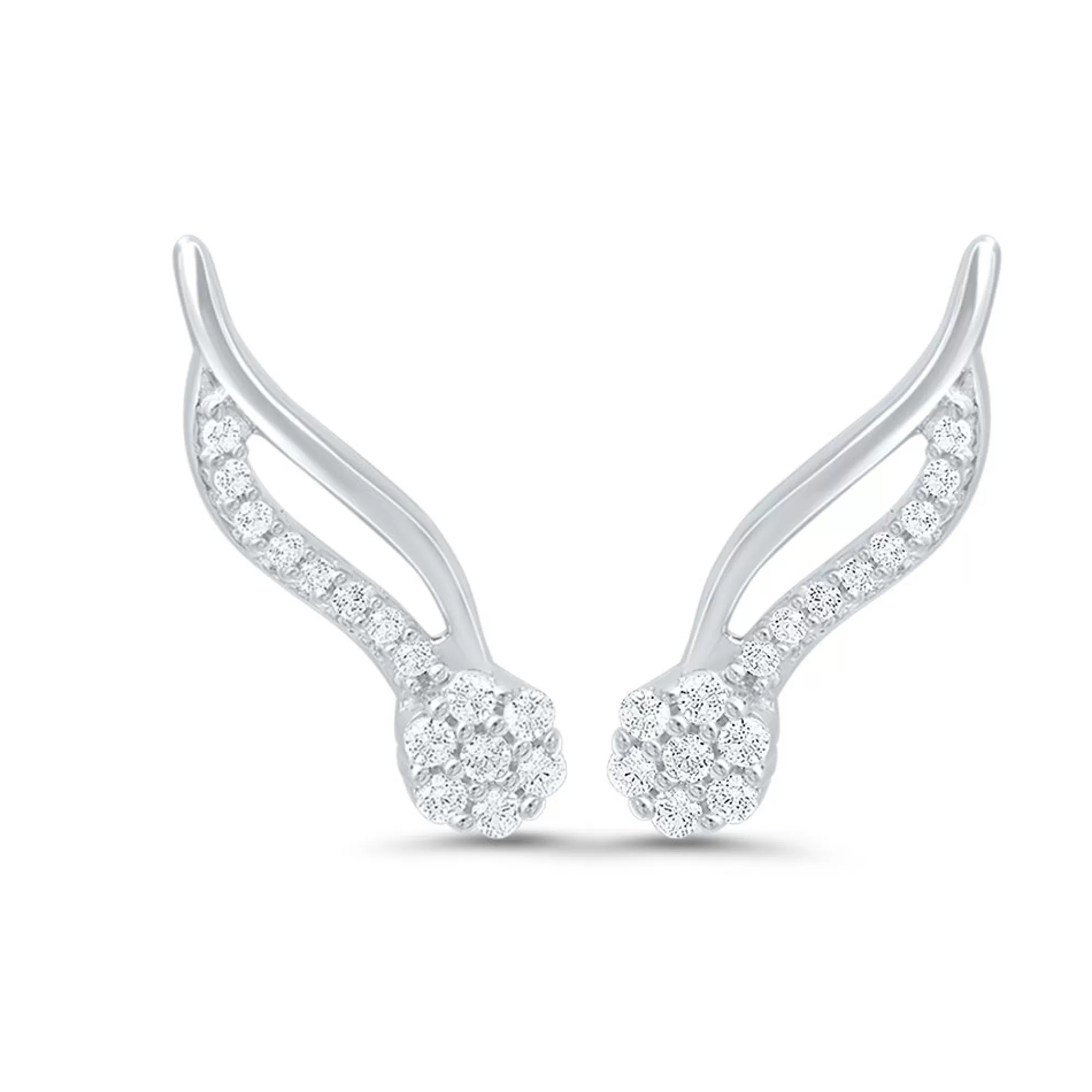 Earrings^Mirabela® Diamond Climber Earrings In 10K White Gold (1/8 Ct. Tw.)