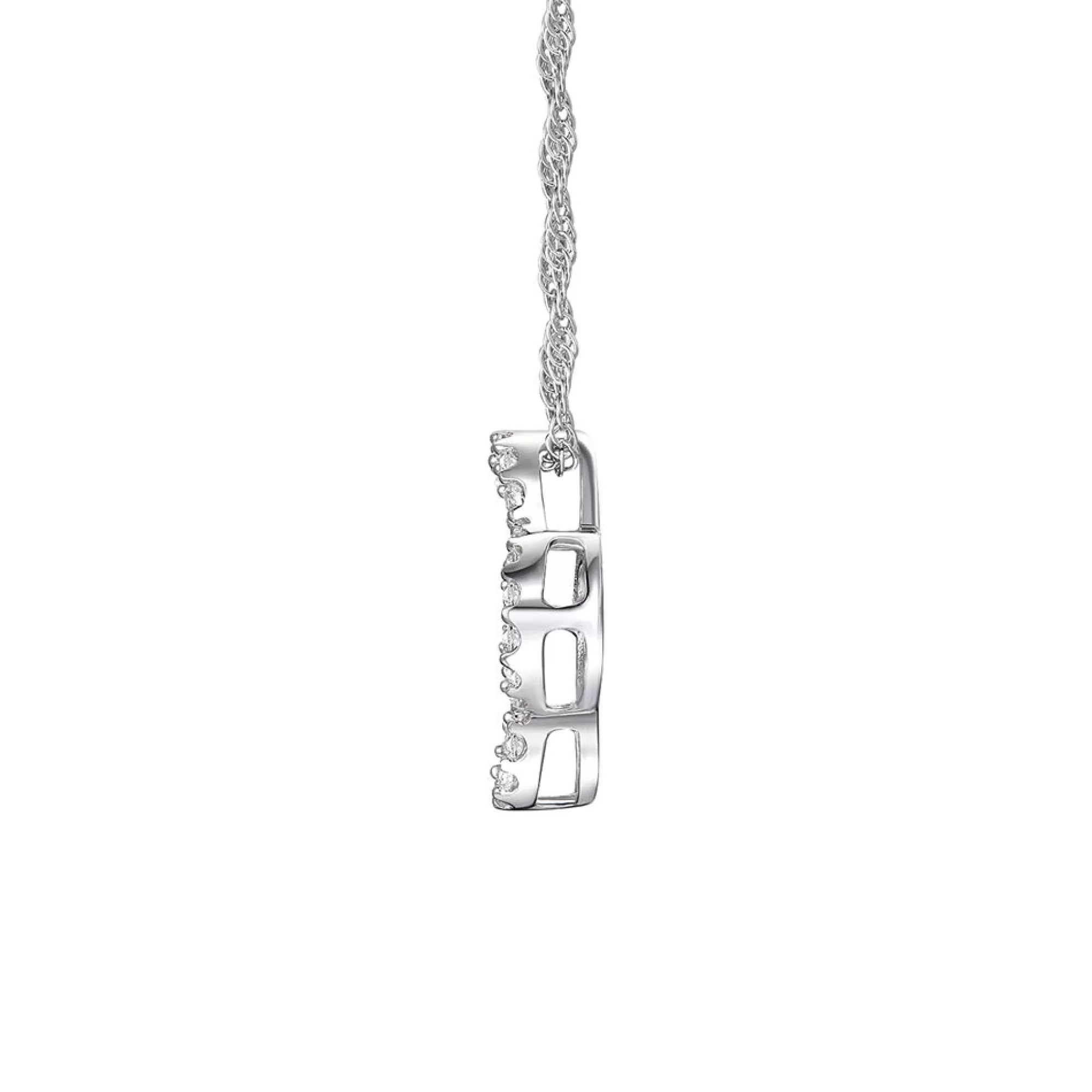 Necklaces & Pendants^Layering & Stacking Diamond Clover Pendant In 10K White Gold (1/8 Ct. Tw.)