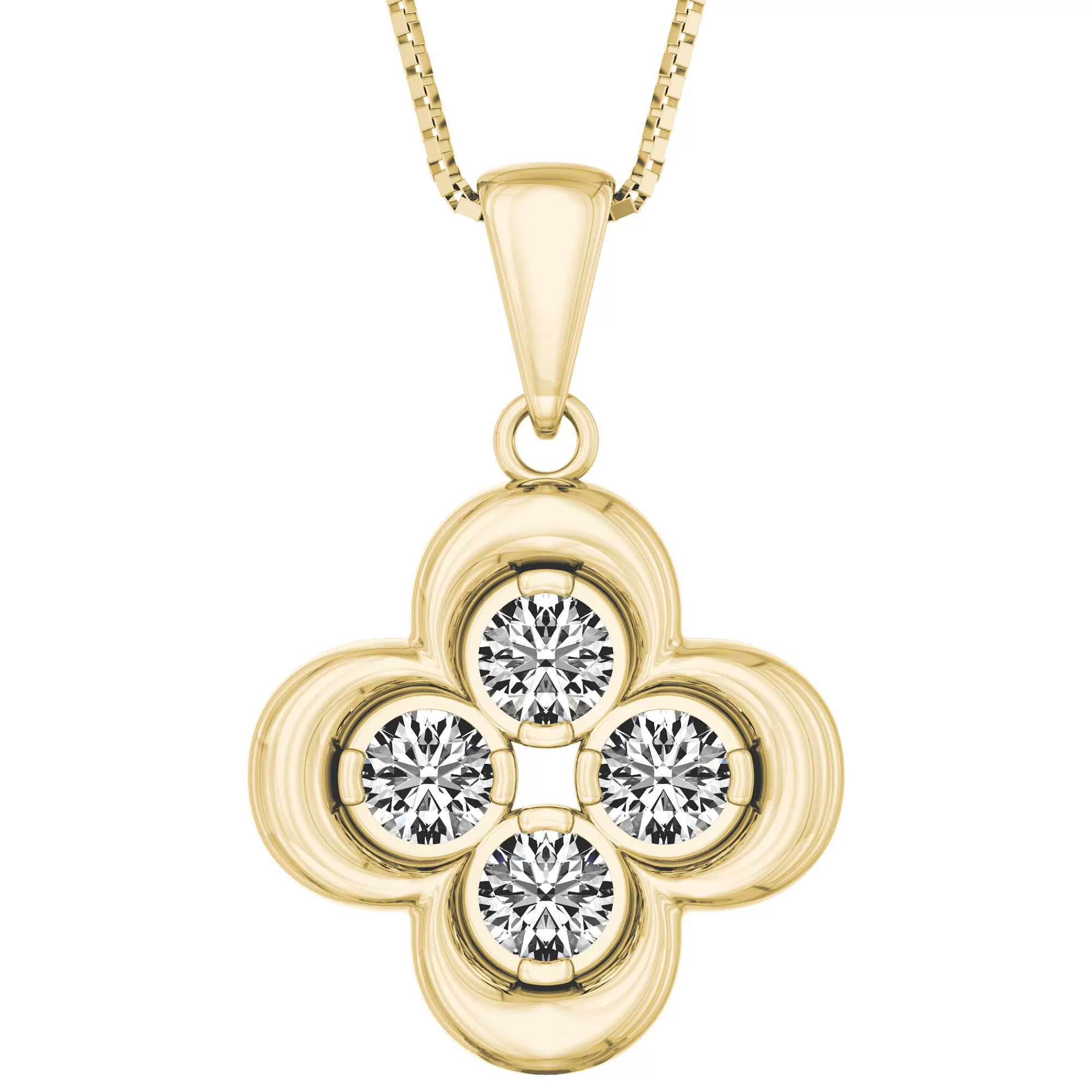 Necklaces & Pendants^Sirena® Diamond Clover Pendant In 14K Yellow Gold (1/7 Ct. Tw.)