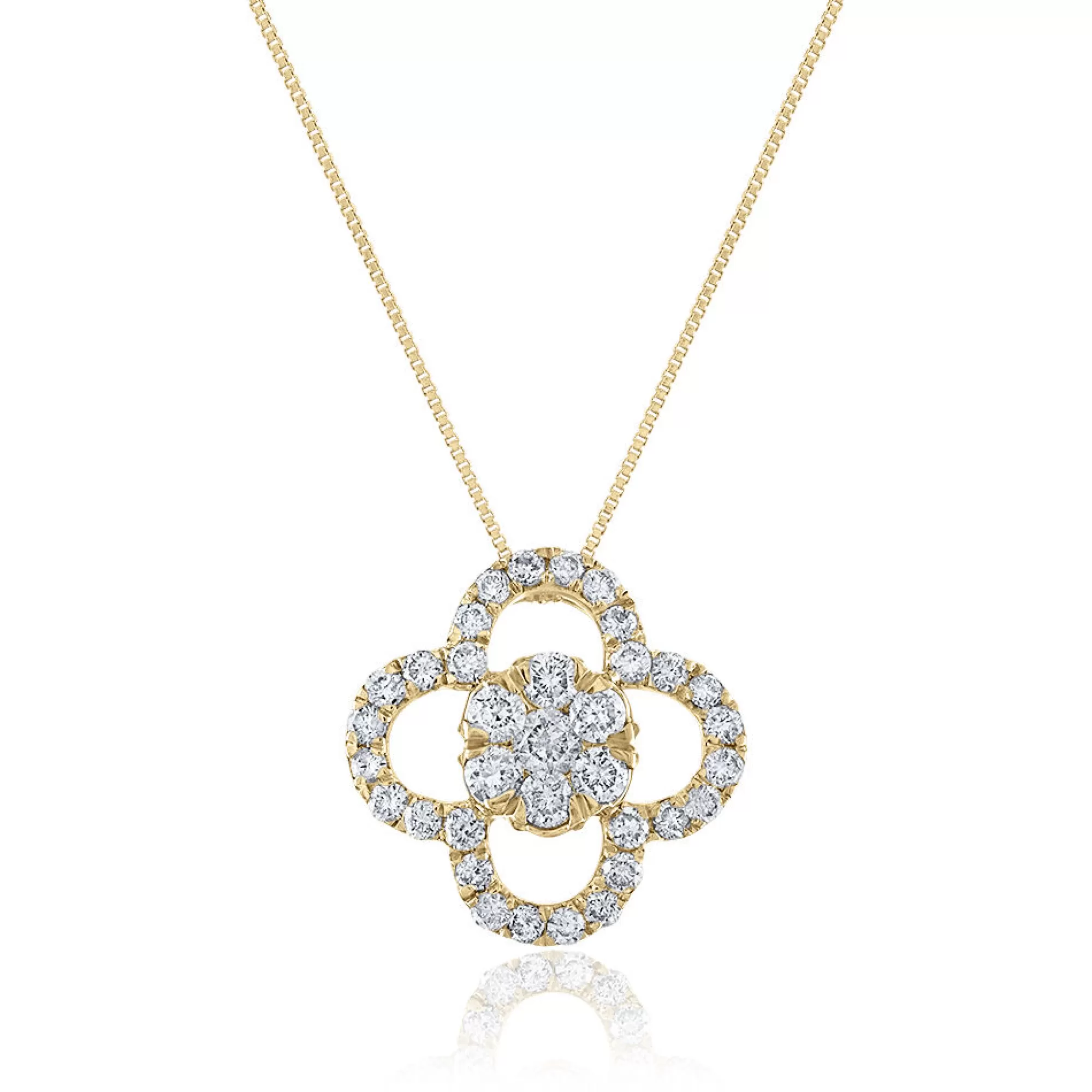 Necklaces & Pendants^* Diamond Clover Pendant In 14K Yellow Gold (1/3 Ct. Tw.)