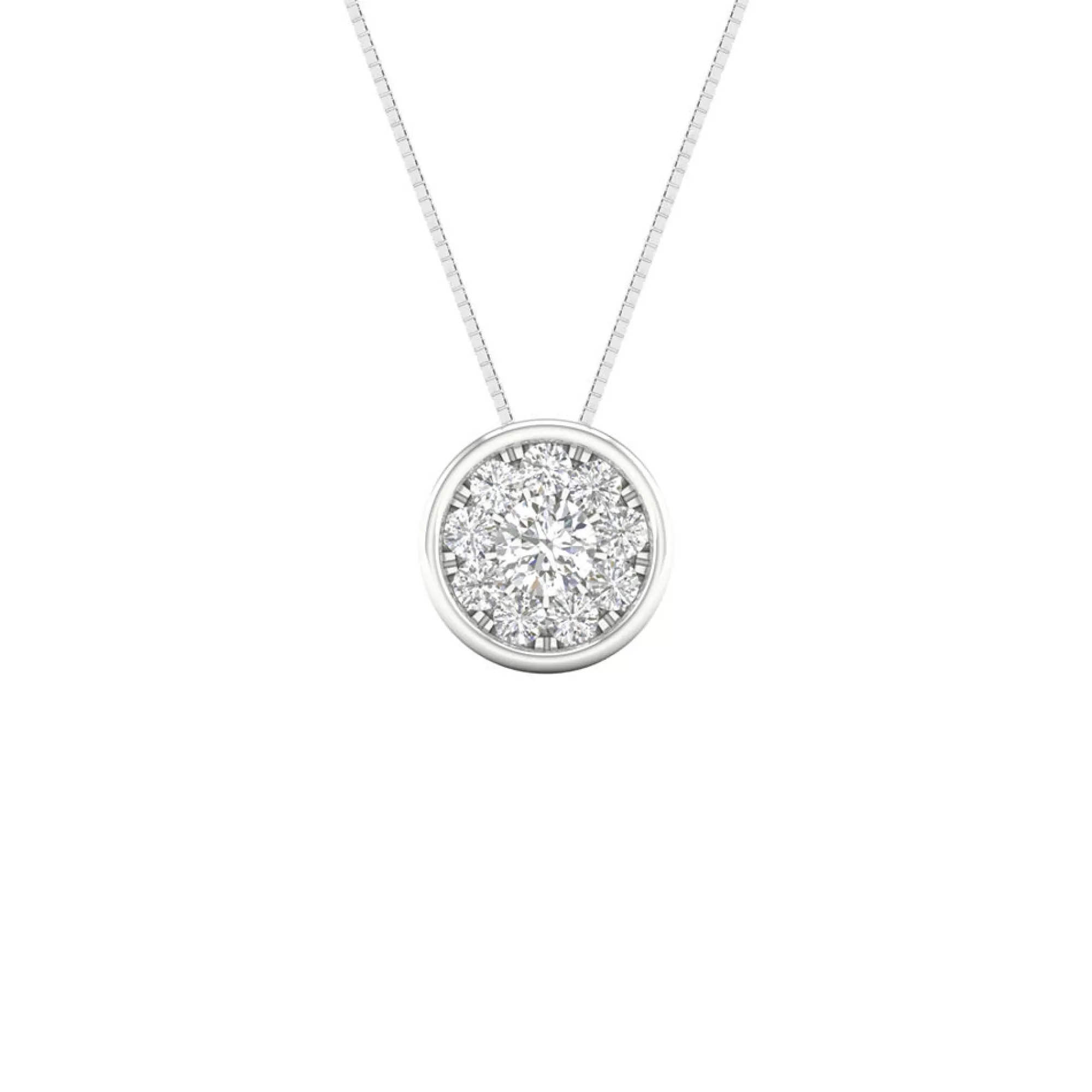 Necklaces & Pendants^* Diamond Cluster Bezel Pendant In 10K Gold (1/4 Ct. Tw.)