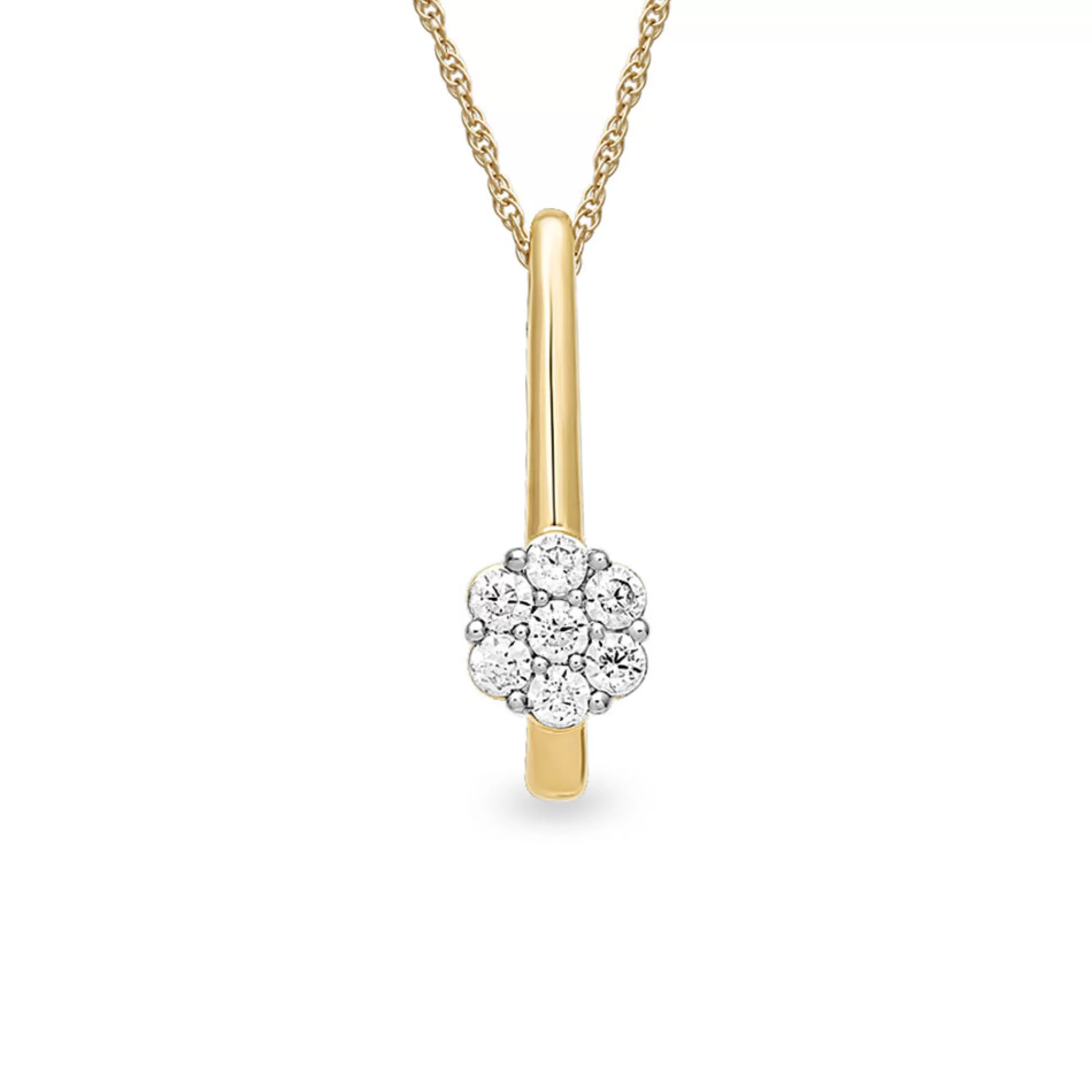 Necklaces & Pendants^Mirabela® Diamond Cluster Stick Pendant In 10K Yellow Gold (1/4 Ct. Tw.)