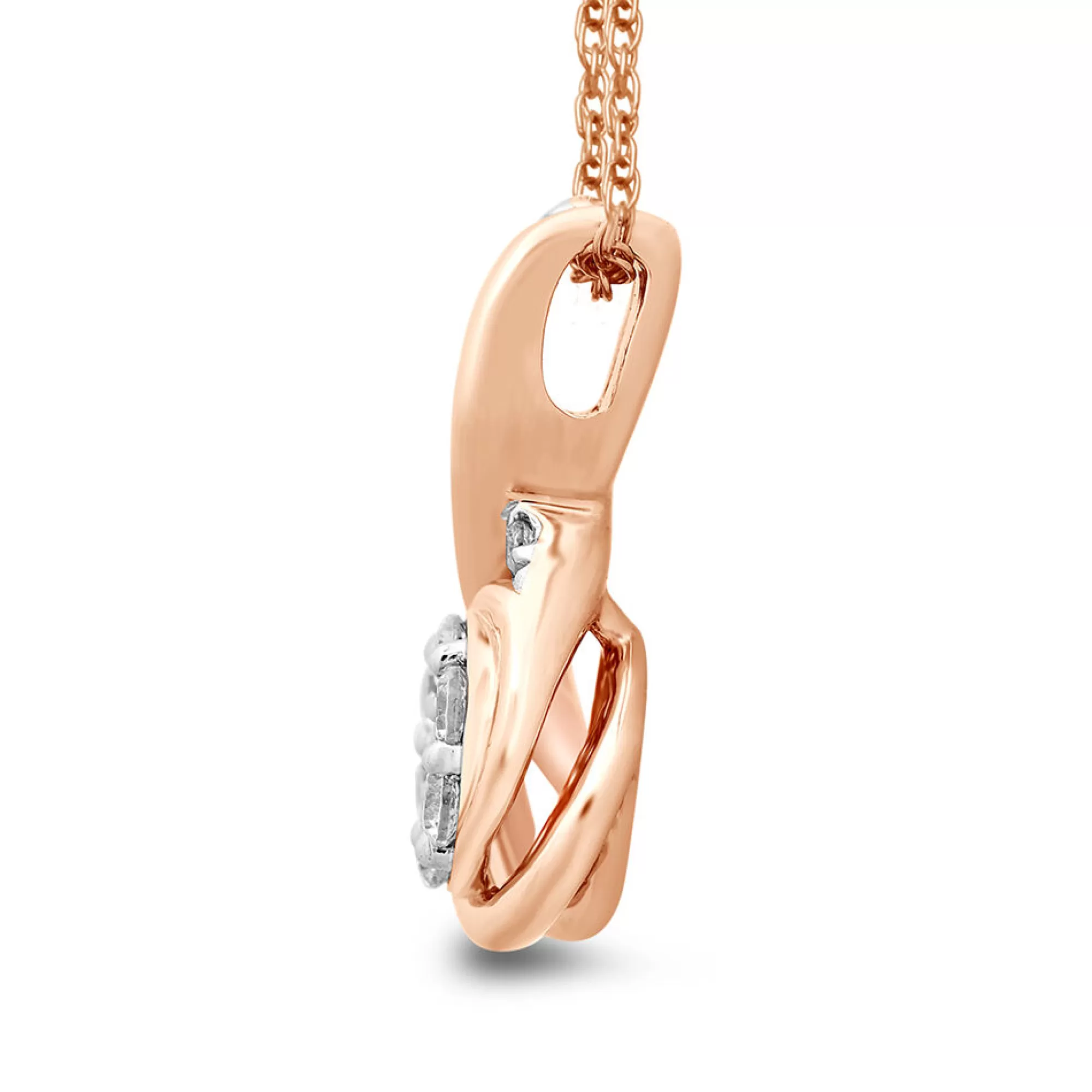 Necklaces & Pendants^Mirabela® Diamond Cluster Twist Pendant In 10K Rose Gold (1/4 Ct. Tw.)
