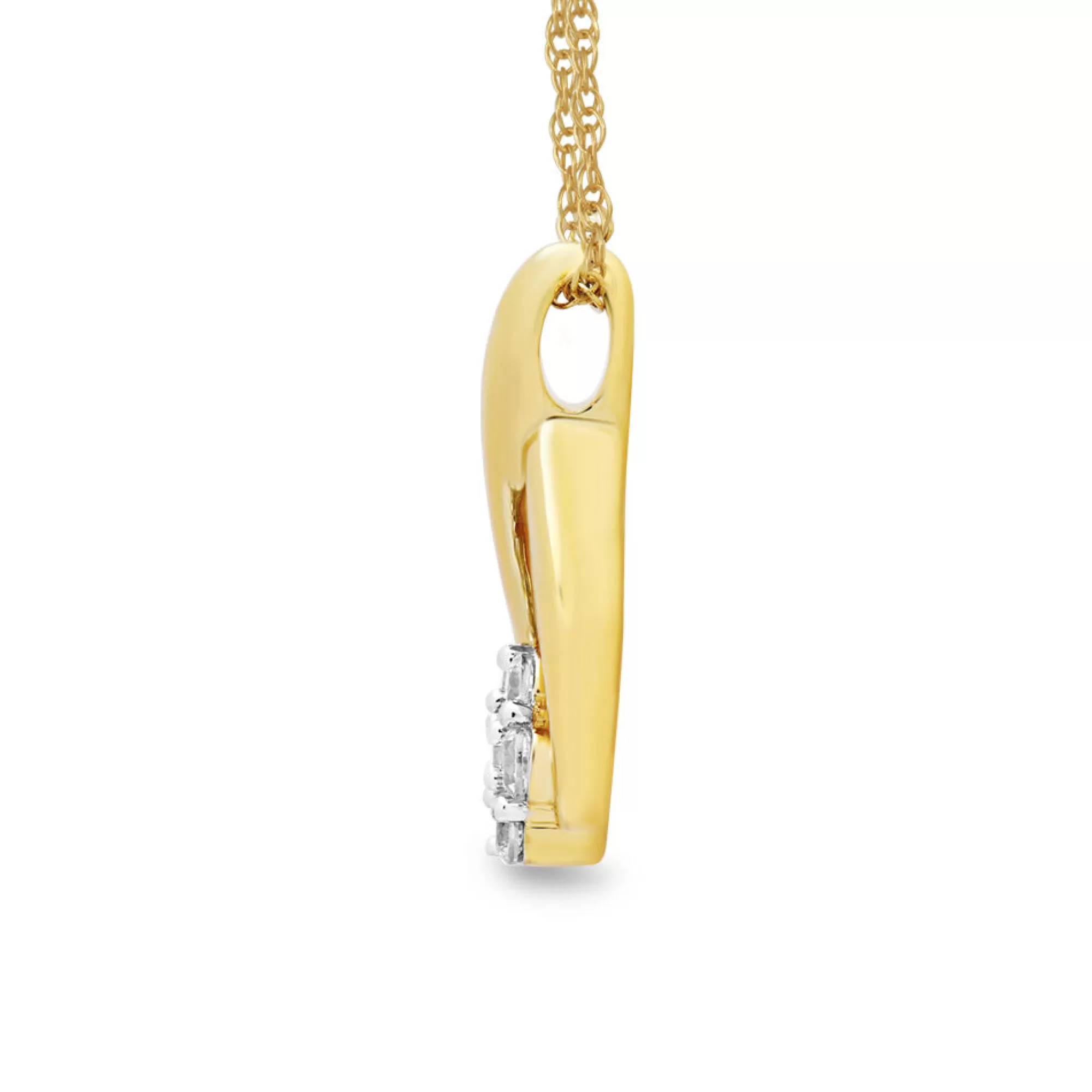 Necklaces & Pendants^Mirabela® Diamond Cluster Wishbone Pendant Necklace In 10K Yellow Gold (1/4 Ct. Tw.)