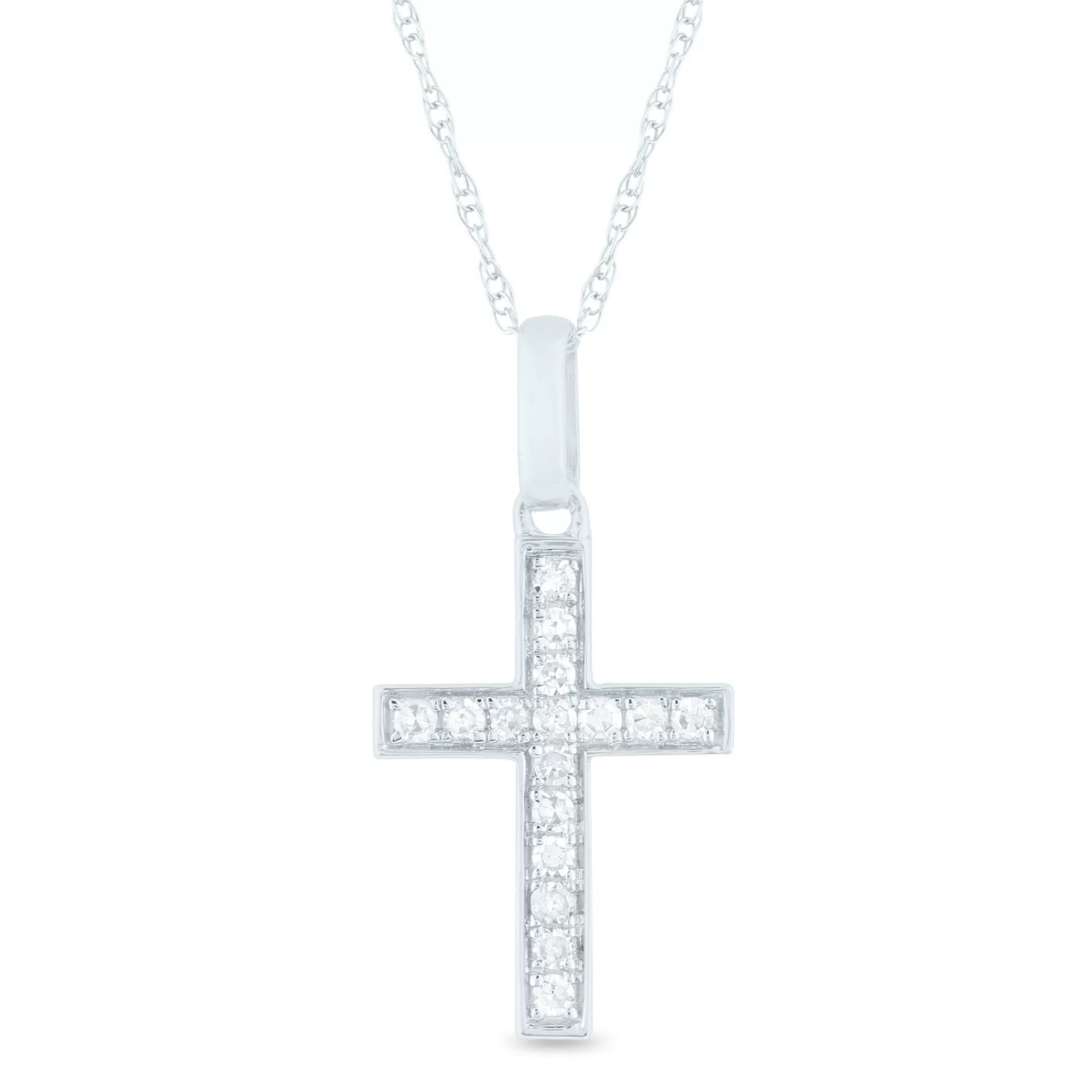 Necklaces & Pendants^* Diamond Cross Pendant In 10K Gold (1/8 Ct. Tw.)