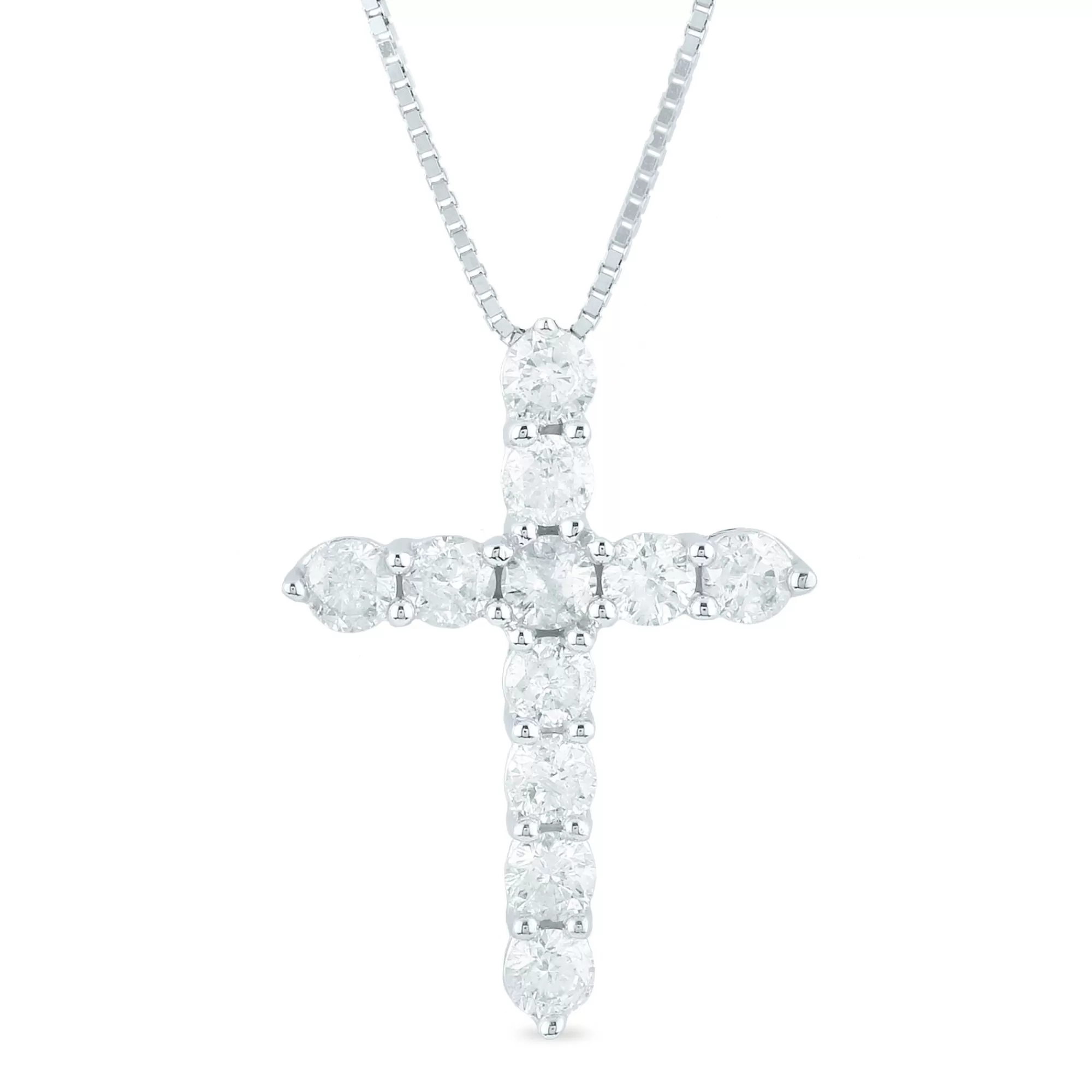 Necklaces & Pendants^* Diamond Cross Pendant In 14K White Gold (1/2 Ct. Tw.)