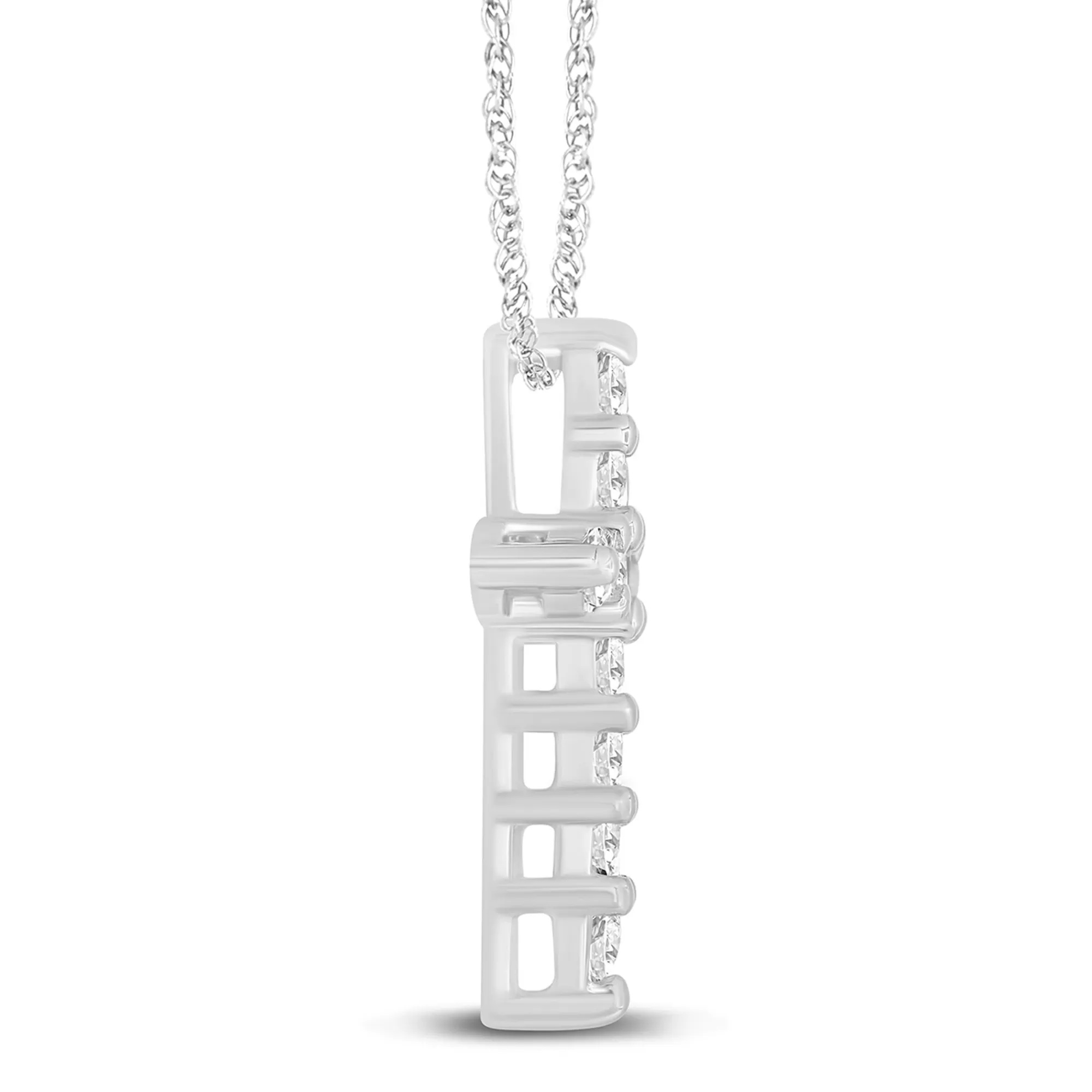 Necklaces & Pendants^Layering & Stacking Diamond Cross Pendant In 14K White Gold (1/4 Ct. Tw.)