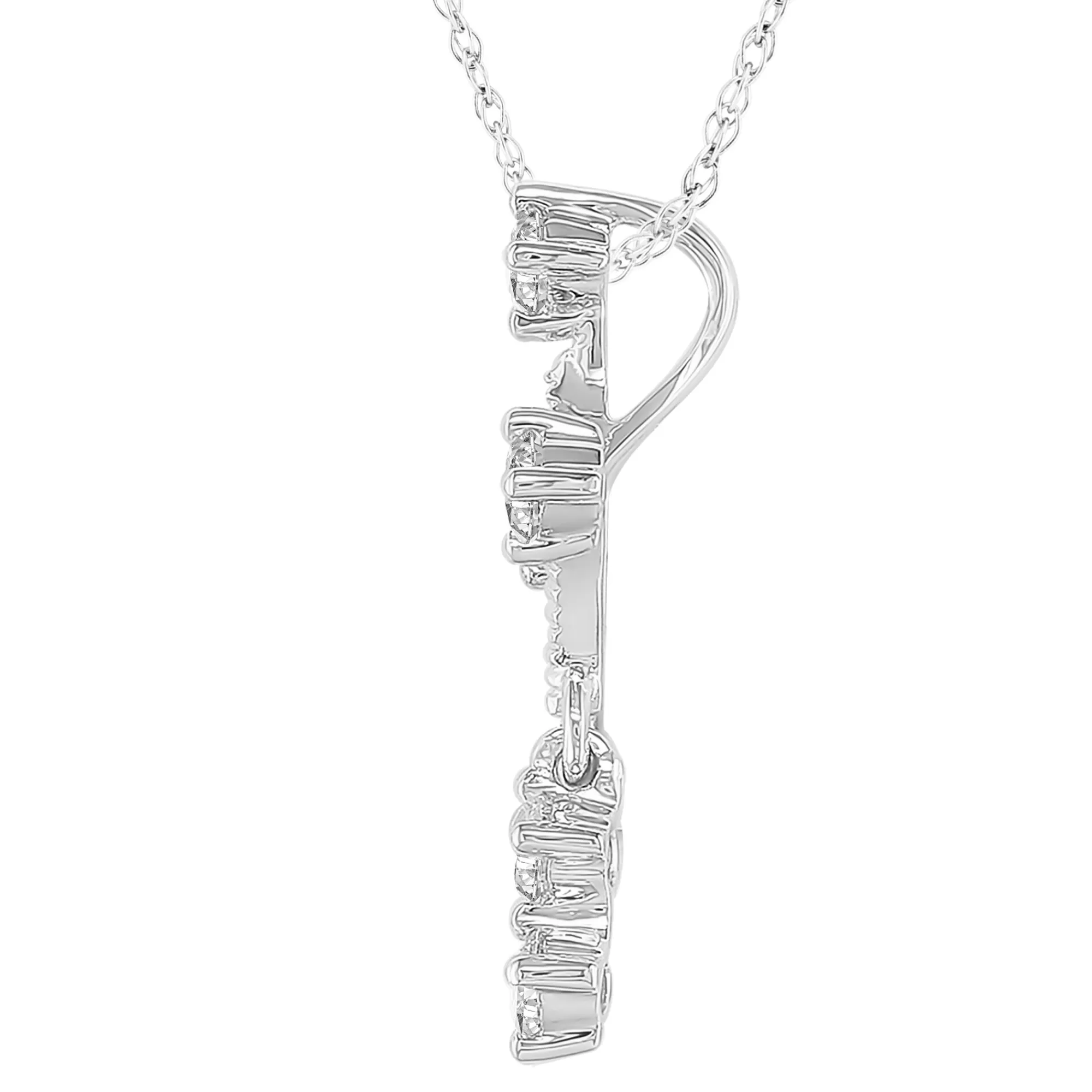 Necklaces & Pendants^* Diamond Cross Pendant In 10K White Gold (1/7 Ct. Tw.)