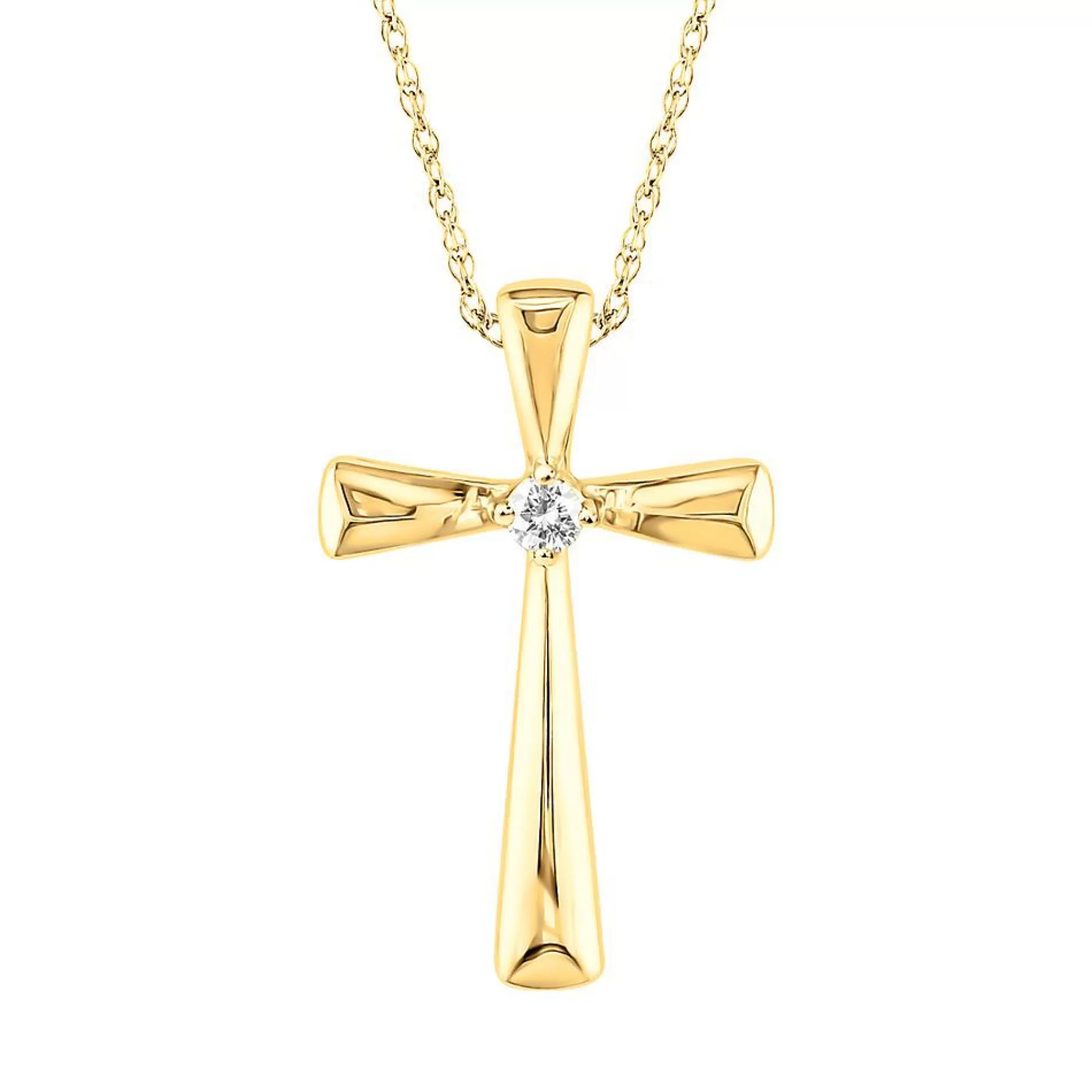 Necklaces & Pendants^* Diamond Cross Pendant In 10K Yellow Gold