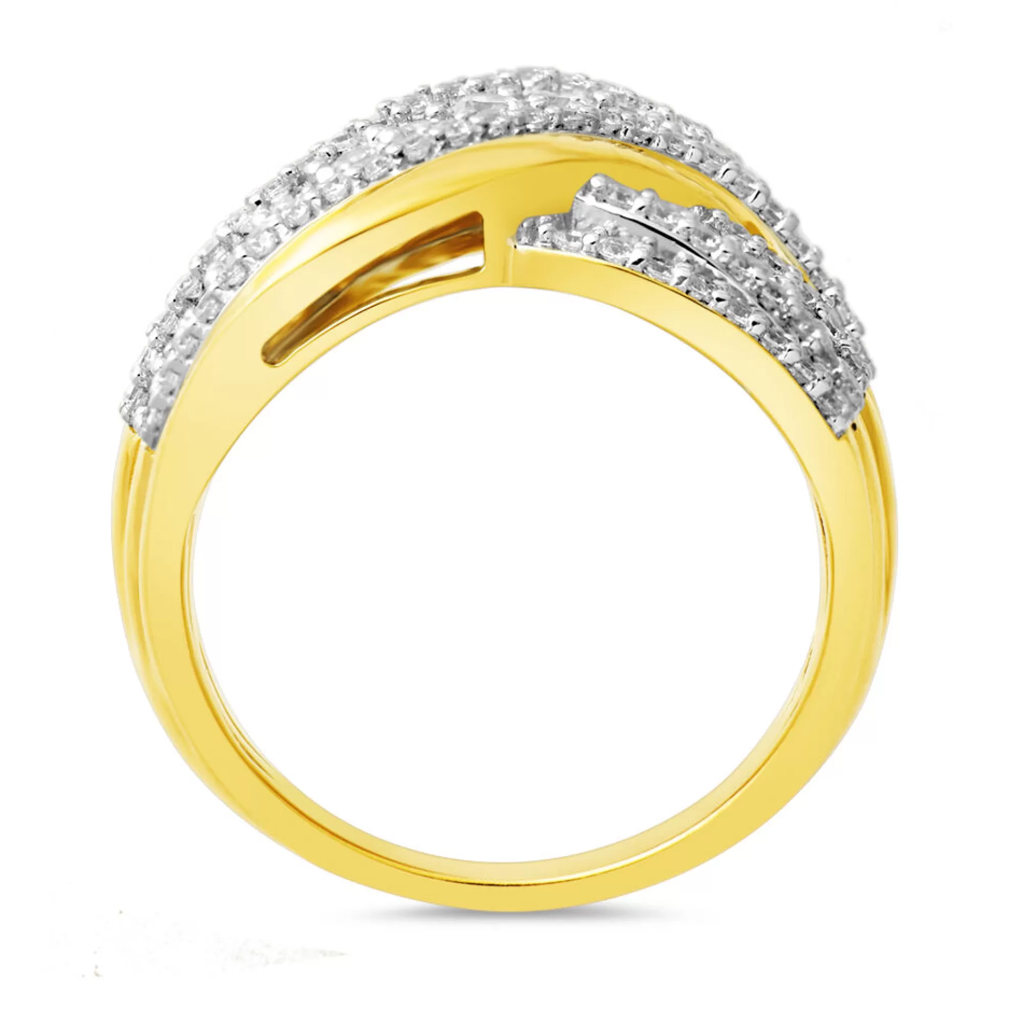 Rings^* Diamond Crossover Ring In 10K Yellow Gold (1 Ct. Tw.)