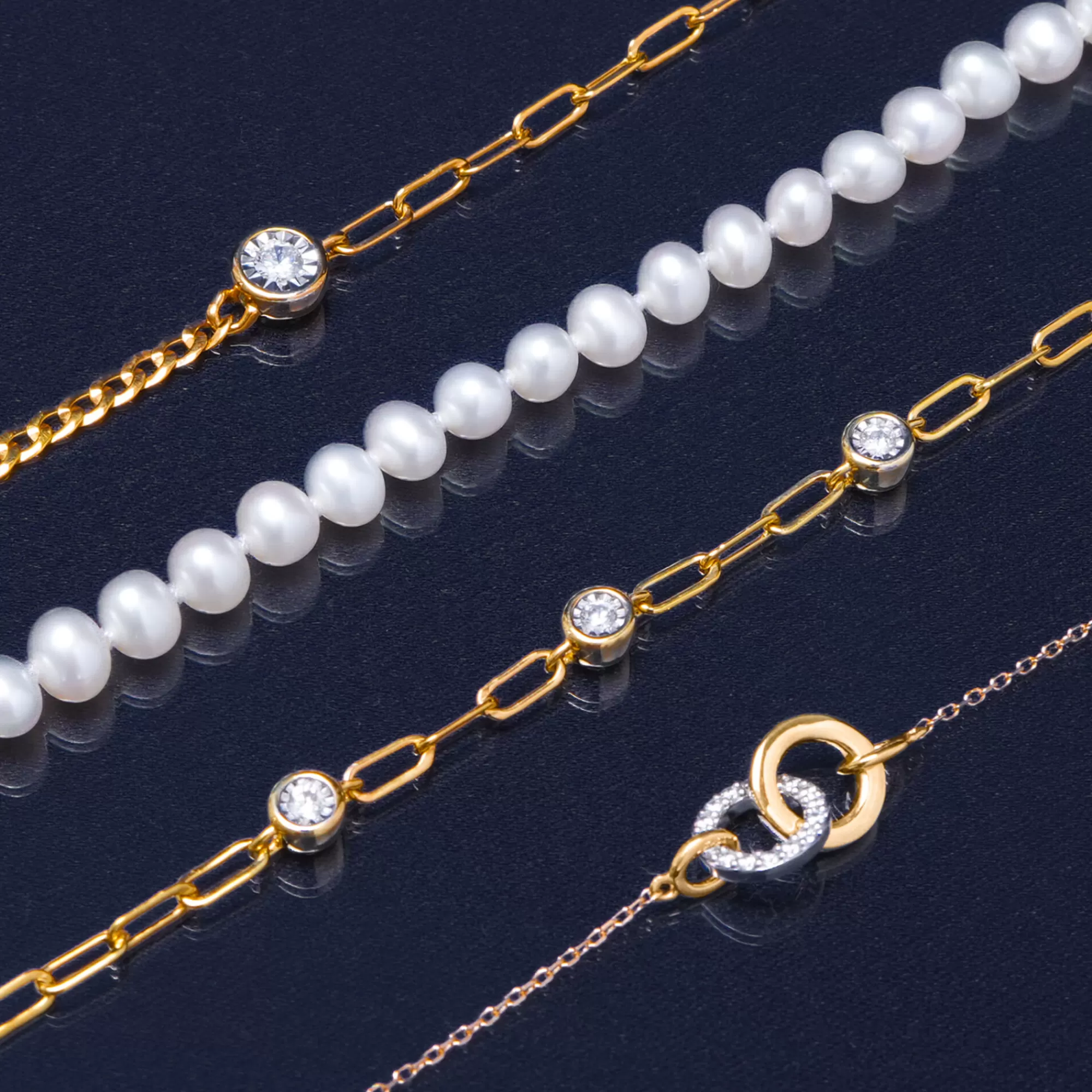 Bracelets^Laure by Aurate Diamond Cuban And Paperclip Chain Bracelet In Vermeil (1/10 Ct. Tw.)
