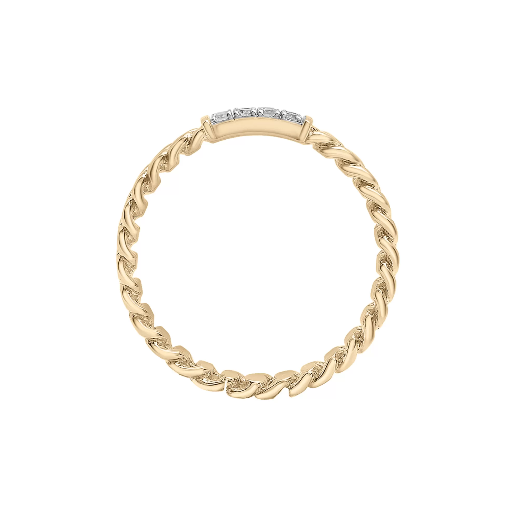 Rings^Laure by Aurate Diamond Curb Chain Ring In 14K Yellow Gold (1/10 Ct. Tw.)