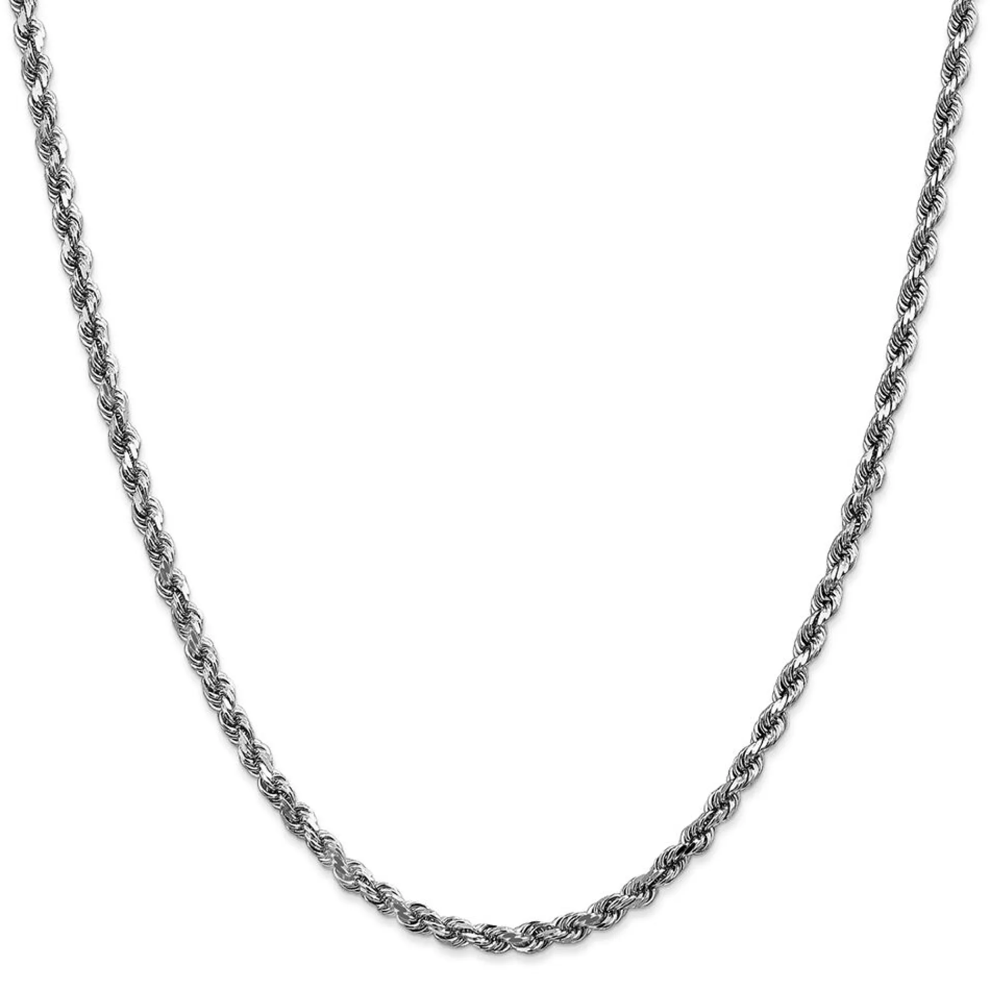 Necklaces & Pendants^* Diamond Cut Rope Chain In 14K White Gold, 28"