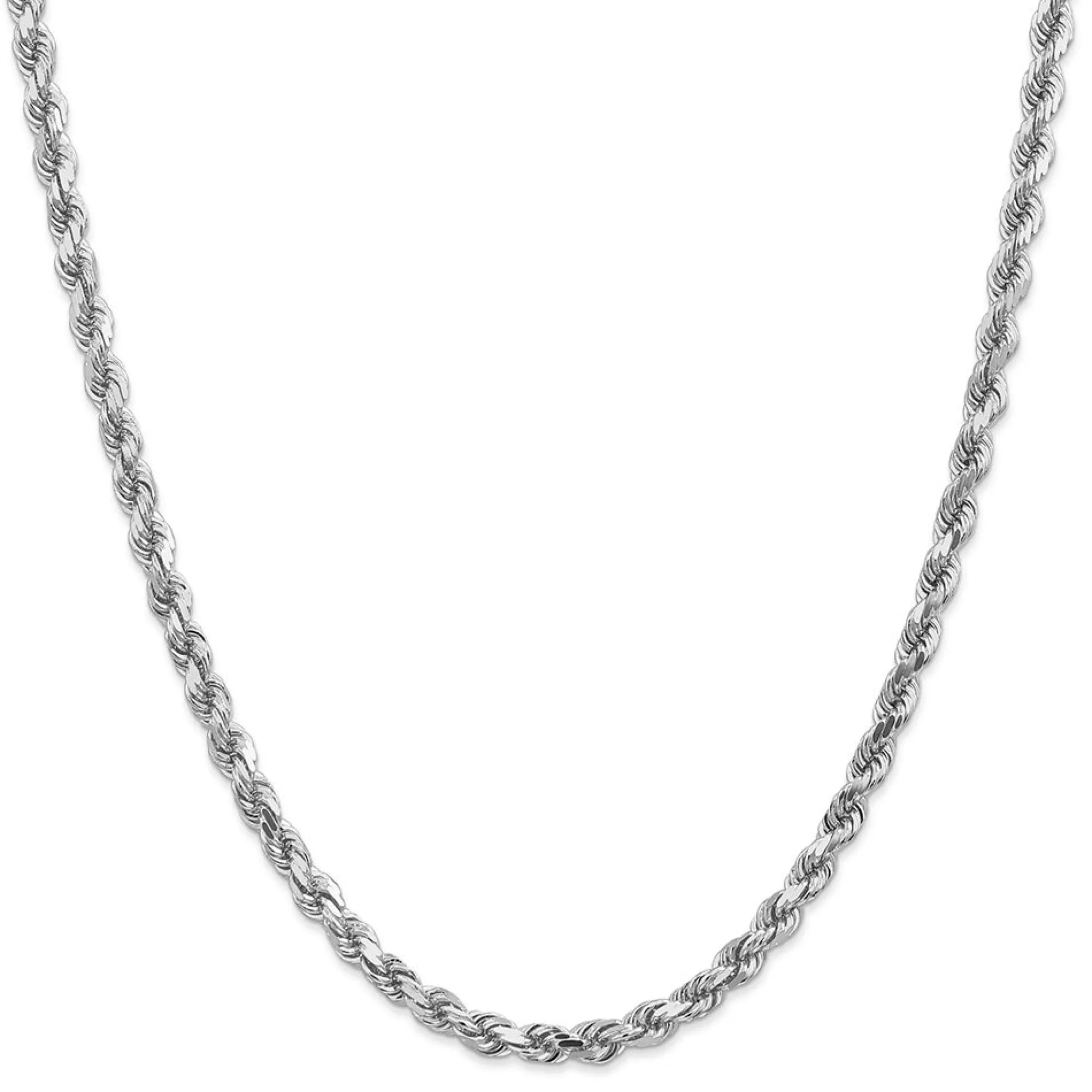 Necklaces & Pendants^* Diamond Cut Rope Chain In 14K White Gold, 28"