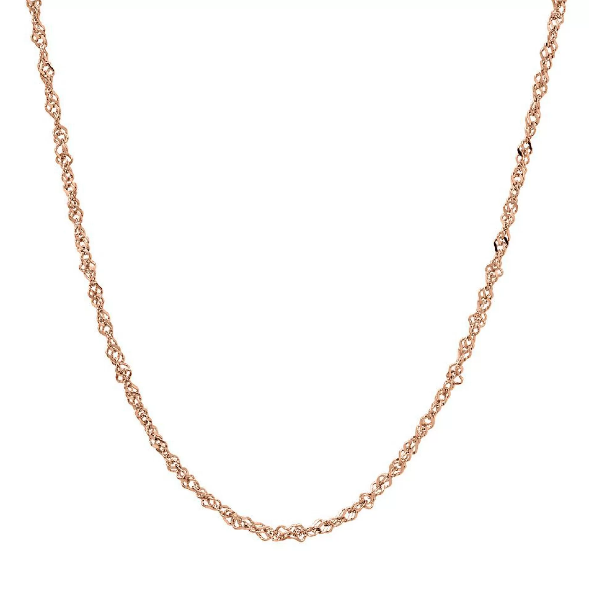 Necklaces & Pendants^* Diamond Cut Singapore Chain In 14K Rose Gold, 20"