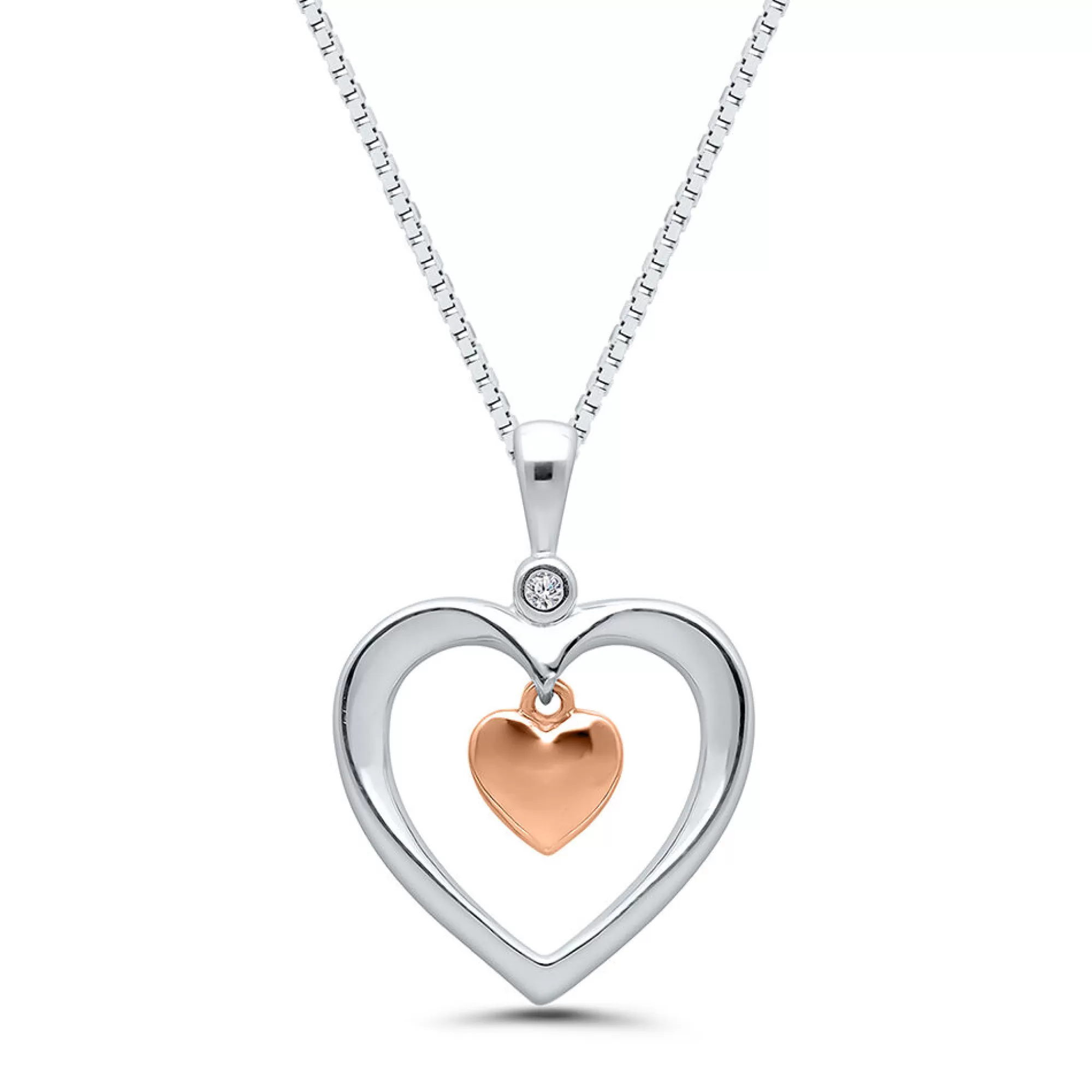 Necklaces & Pendants^I Am Loved Diamond Dangle Heart Pendant In Sterling Silver