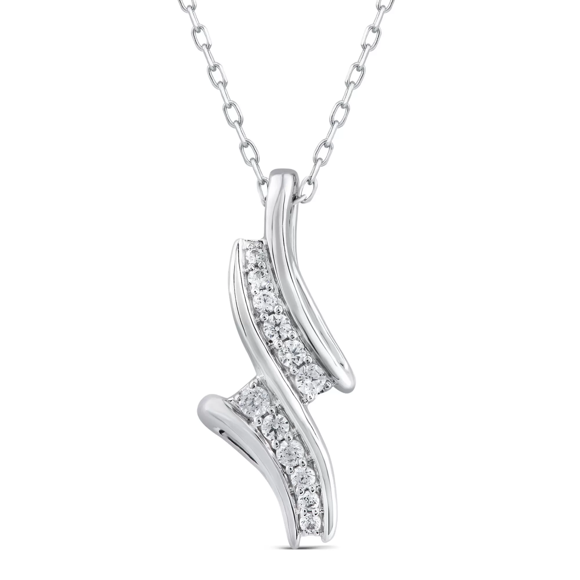 Necklaces & Pendants^* Diamond Dangle Pendant In 10K White Gold (1/5 Ct. Tw.)