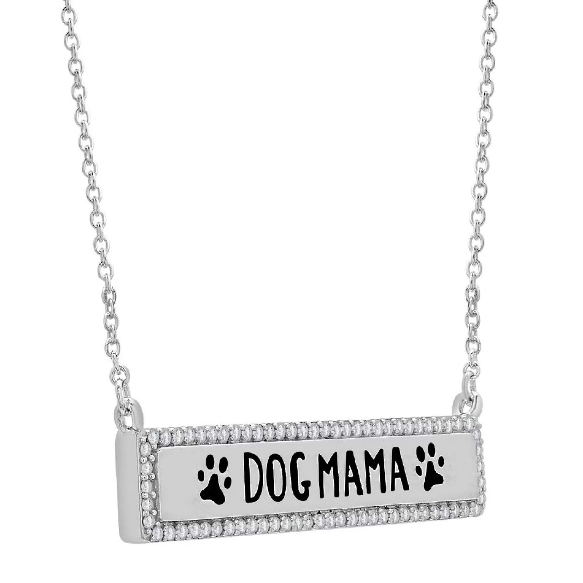 Necklaces & Pendants^* Diamond "Dog Mama" Necklace In Sterling Silver (1/5 Ct. Tw.)