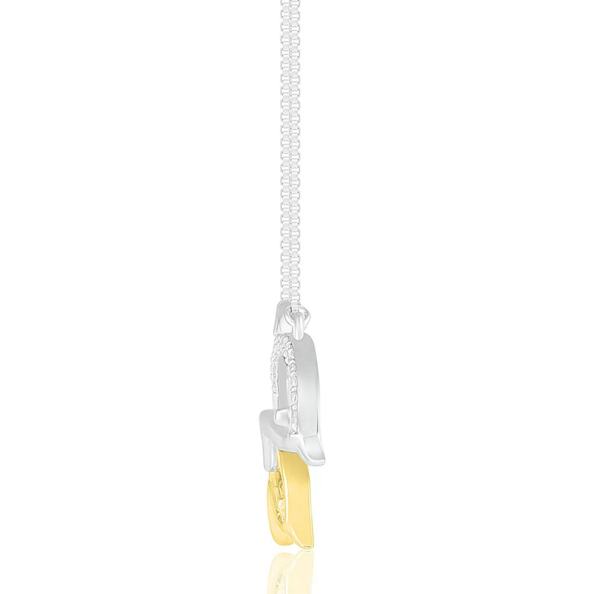 Necklaces & Pendants^* Diamond Dolphin Necklace In Sterling Silver & 14K Yellow Gold