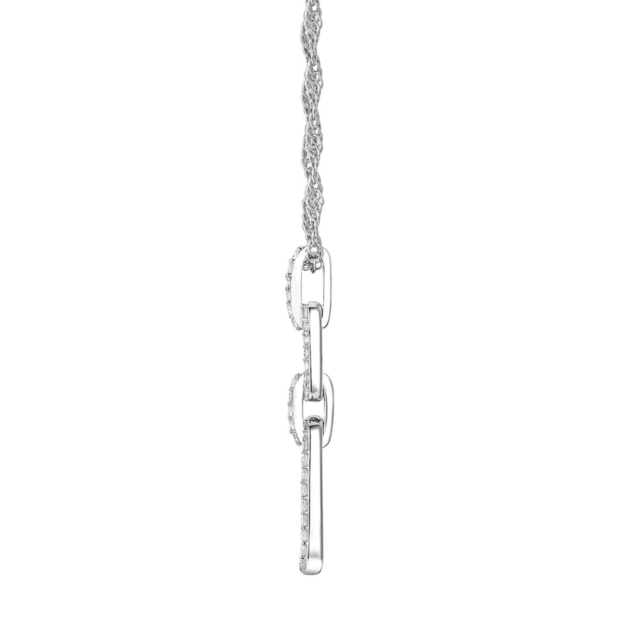 Necklaces & Pendants^* Diamond Double Link Pendant In Sterling Silver (1/4 Ct. Tw.)