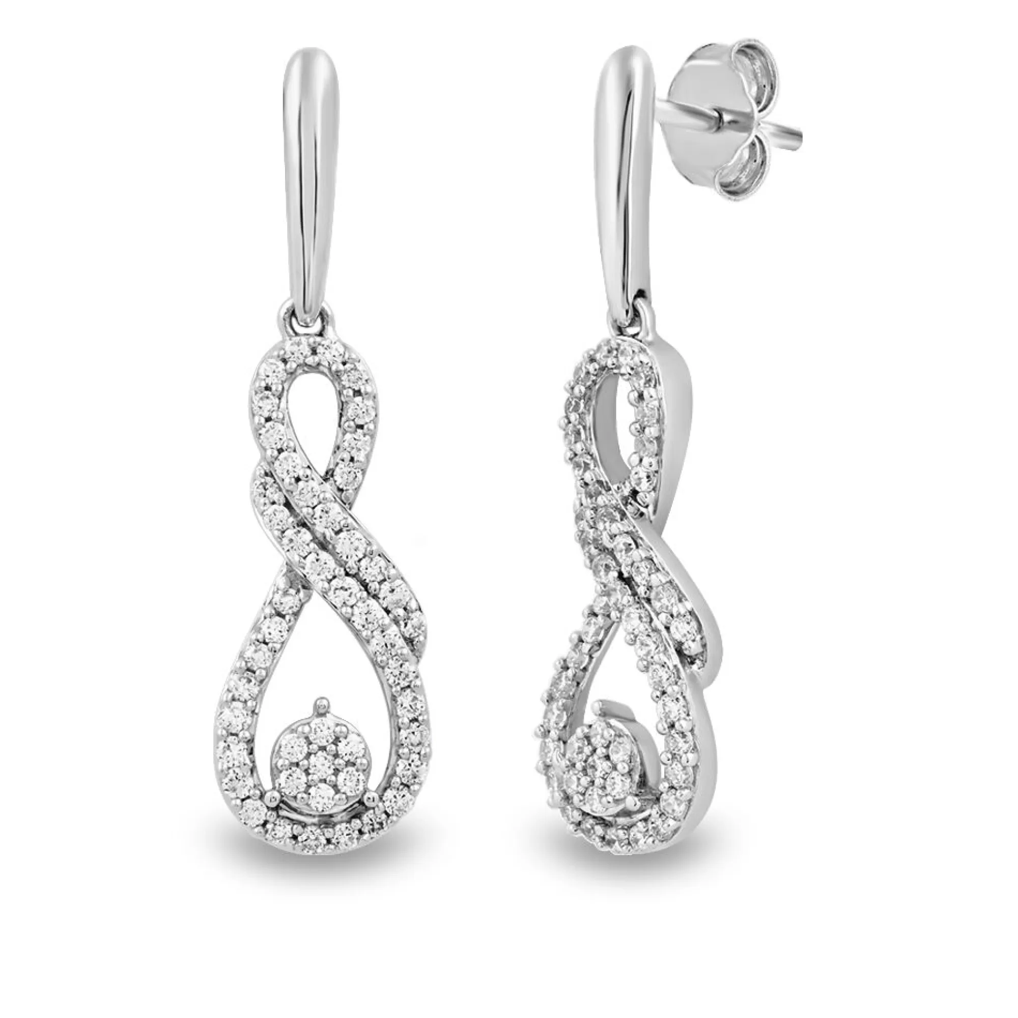 Earrings^Mirabela® Diamond Drop Earrings In 10K White Gold (1/2 Ct. Tw.)