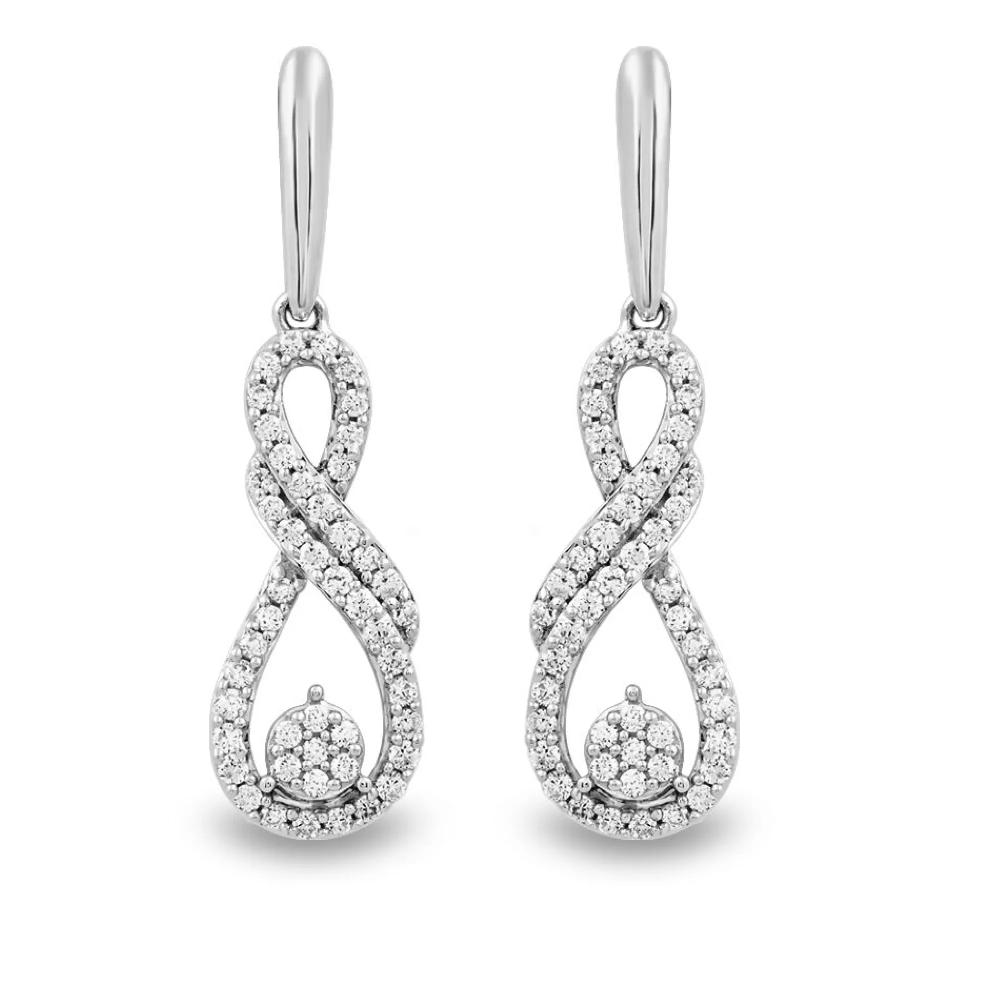 Earrings^Mirabela® Diamond Drop Earrings In 10K White Gold (1/2 Ct. Tw.)