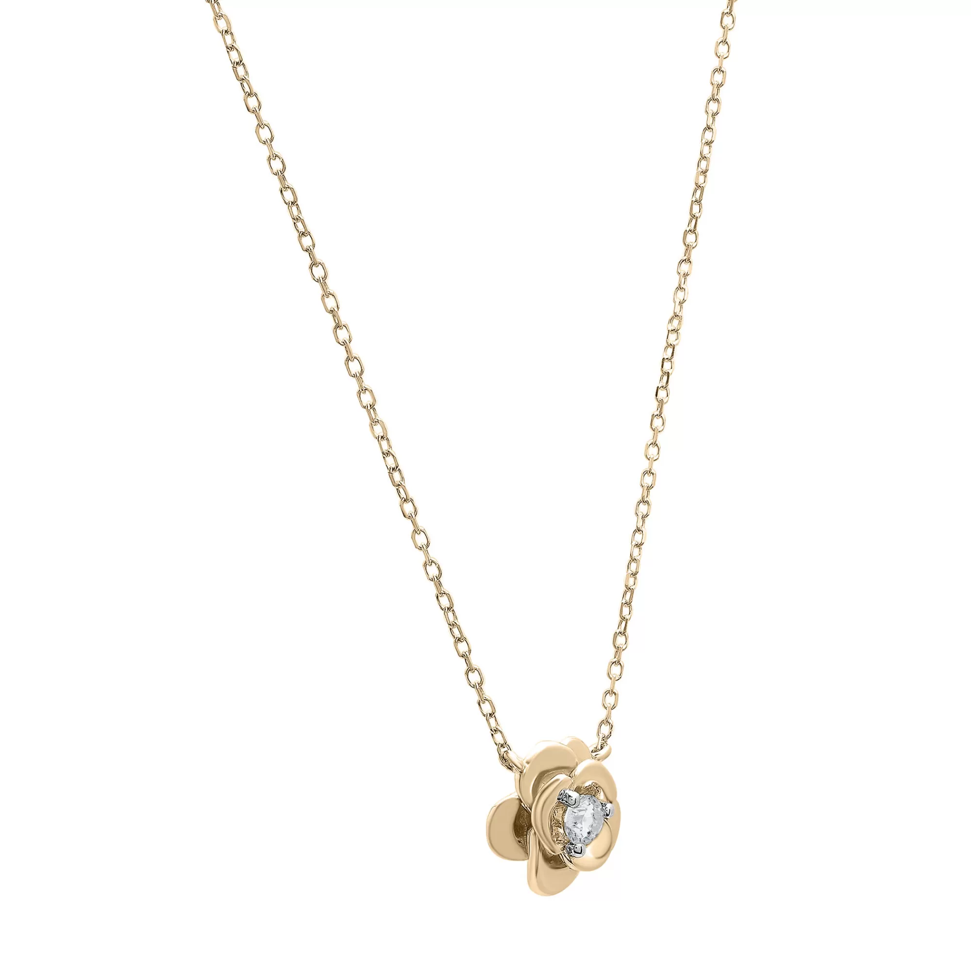 Necklaces & Pendants^Laure by Aurate Diamond Flower Pendant In 14K Yellow Gold (1/10 Ct. Tw.)