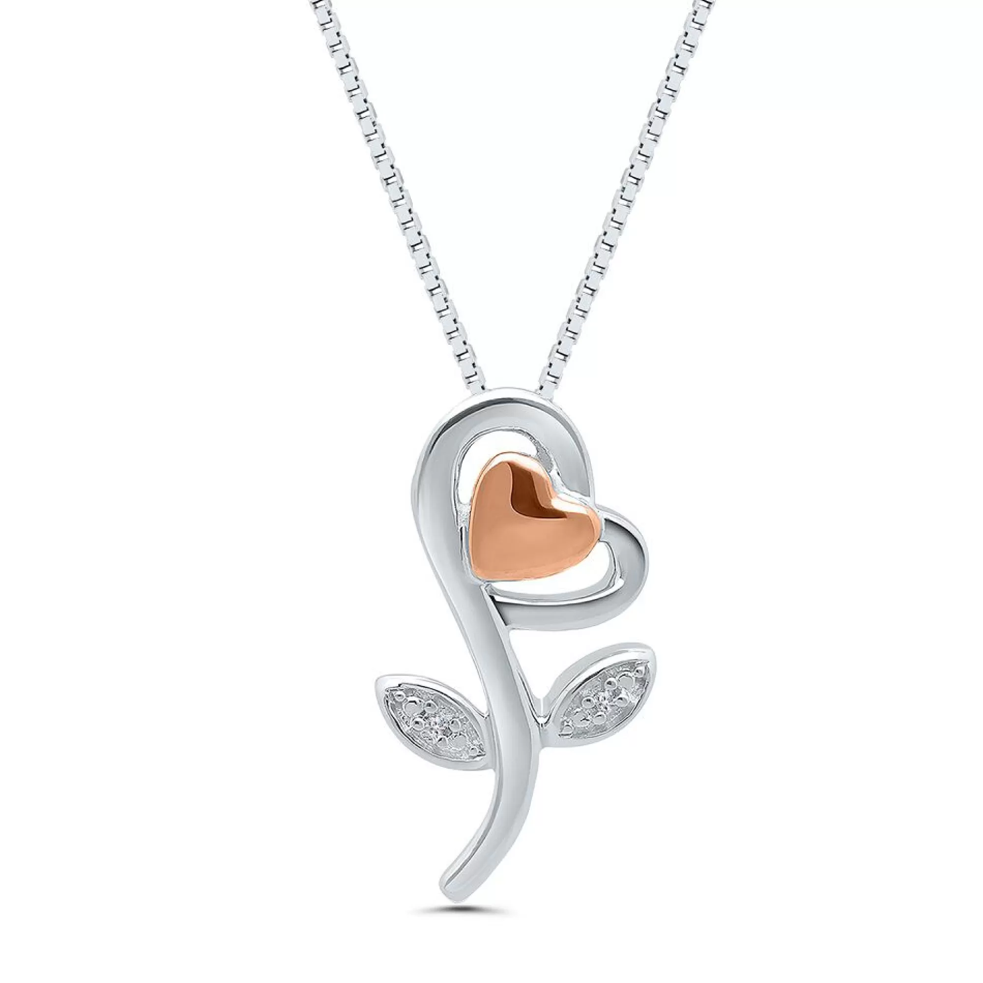 Necklaces & Pendants^I Am Loved Diamond Flower Pendant In Sterling Silver