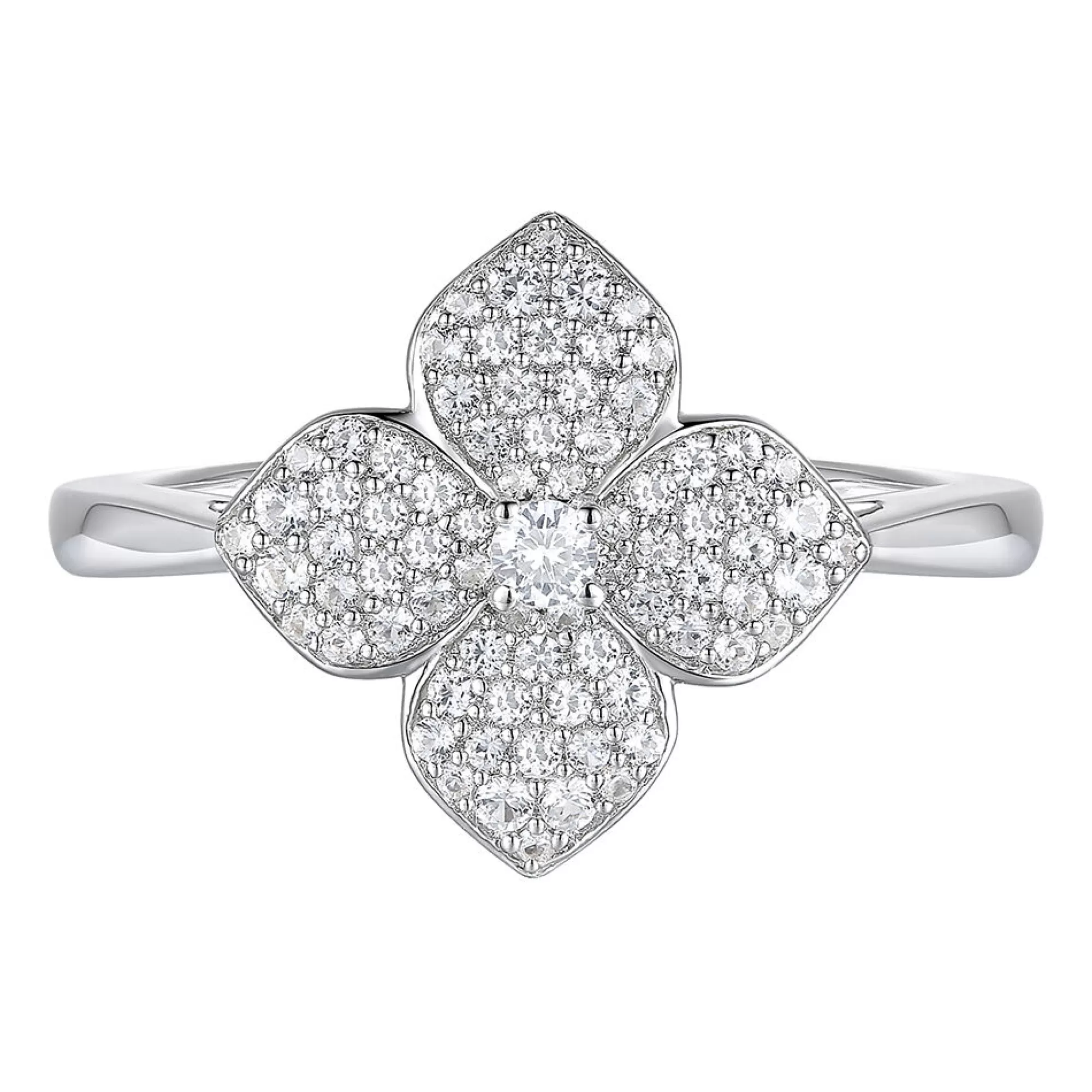 Rings^* Diamond Flower Ring In 10K White Gold (3/8 Ct. Tw.)