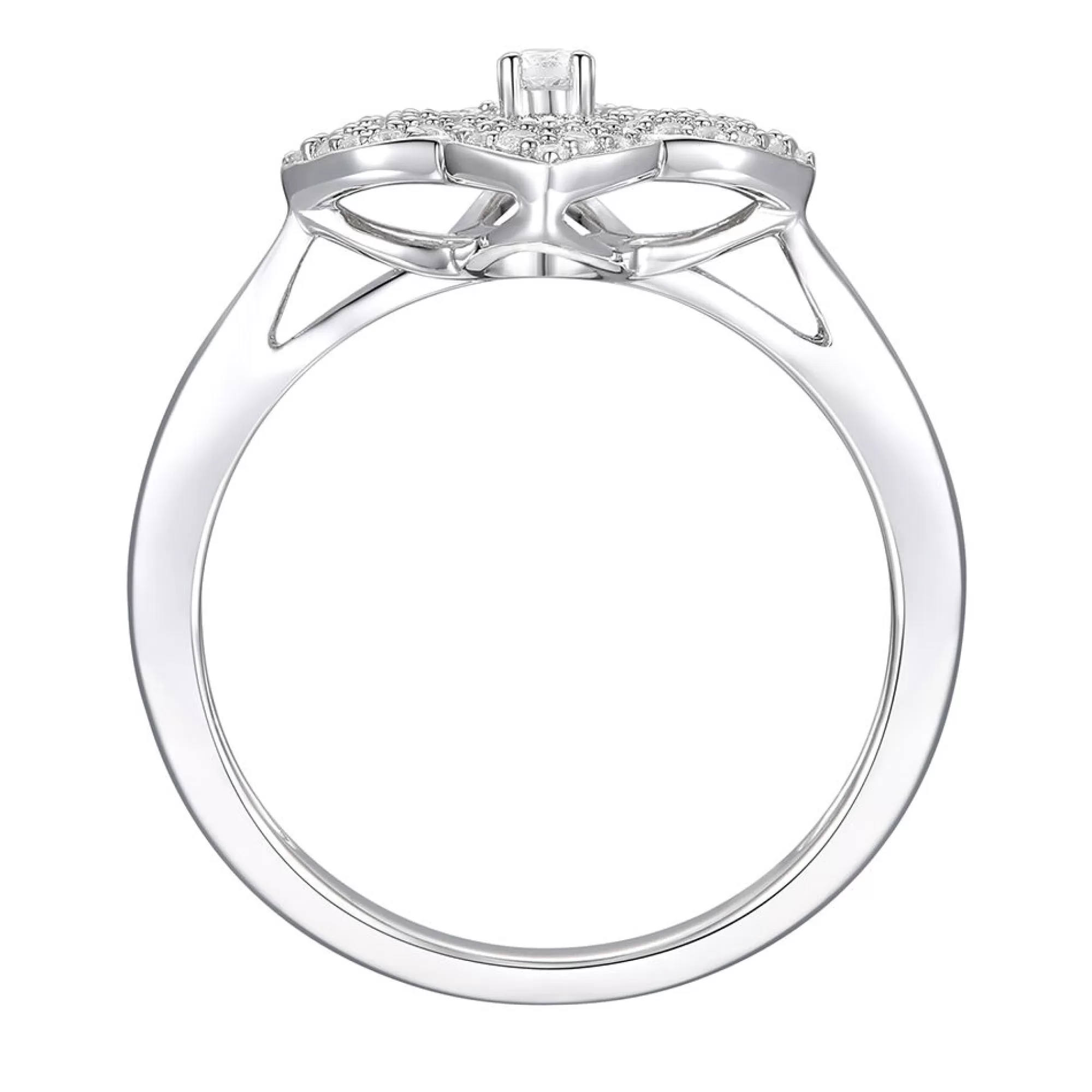 Rings^* Diamond Flower Ring In 10K White Gold (3/8 Ct. Tw.)