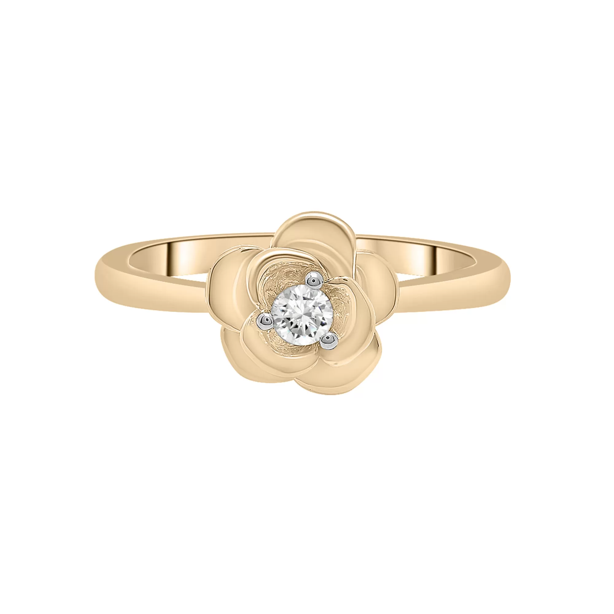 Rings^Laure by Aurate Diamond Flower Ring In 14K Yellow Gold (1/10 Ct. Tw.)