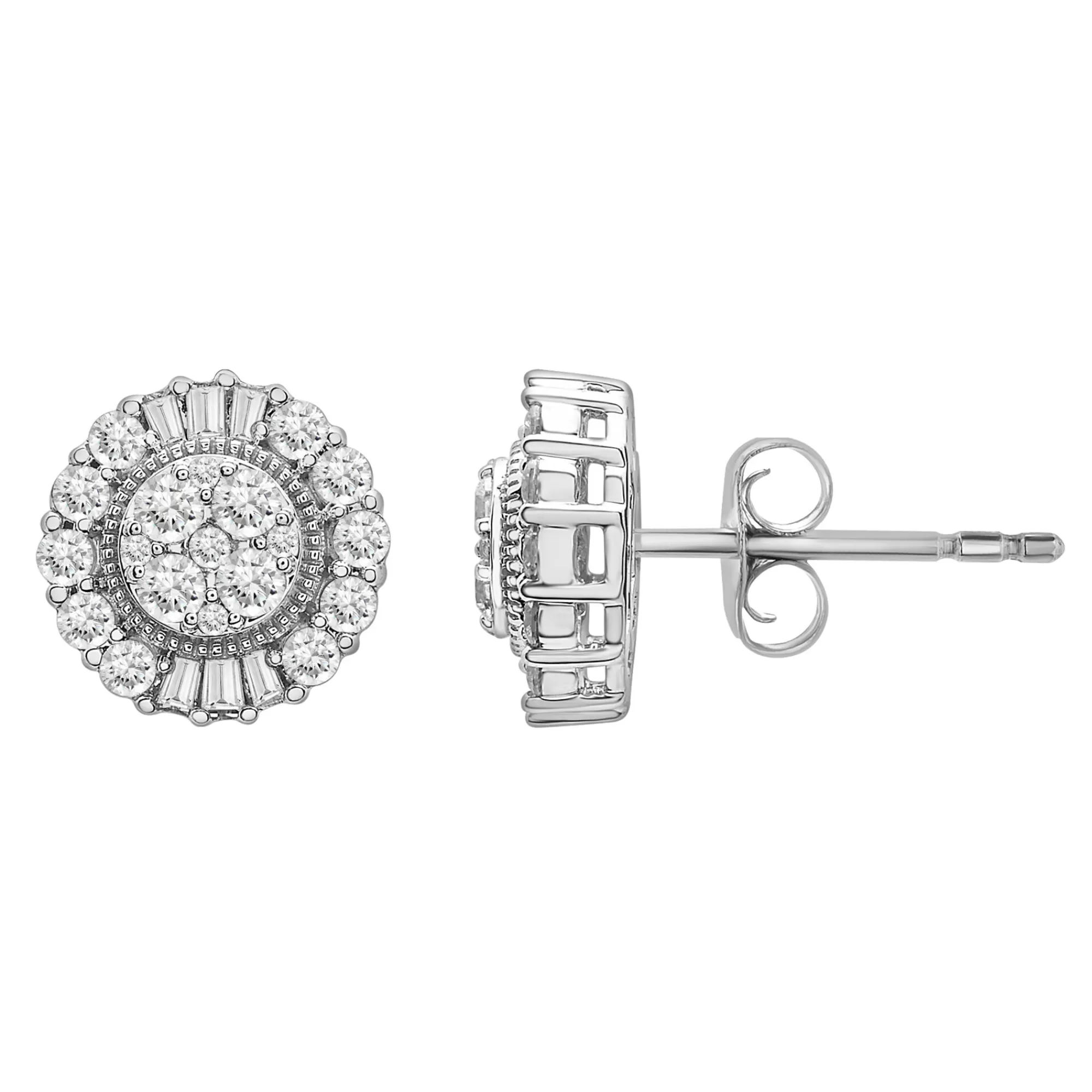 Earrings^Mirabela® Diamond Halo Earrings In 10K White Gold (1 Ct. Tw.)