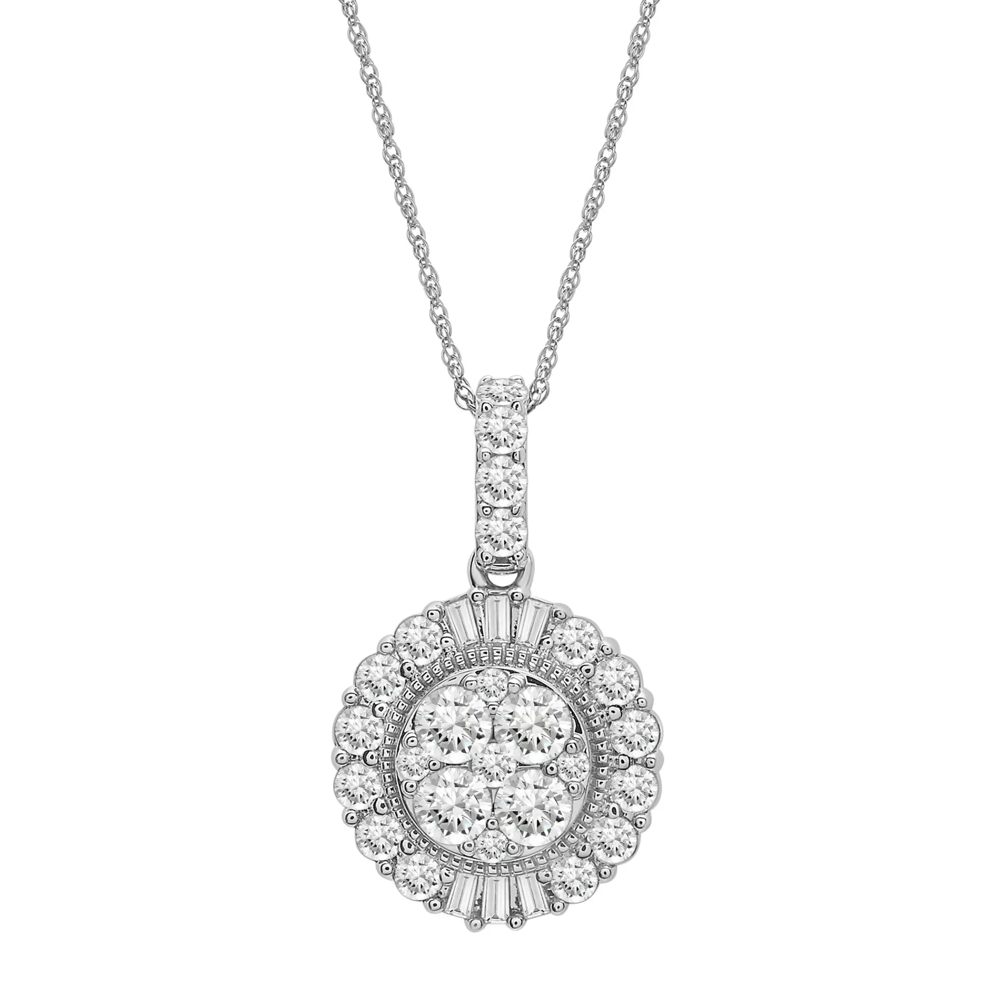 Necklaces & Pendants^Mirabela® Diamond Halo Pendant In 10K White Gold (1 Ct. Tw.)