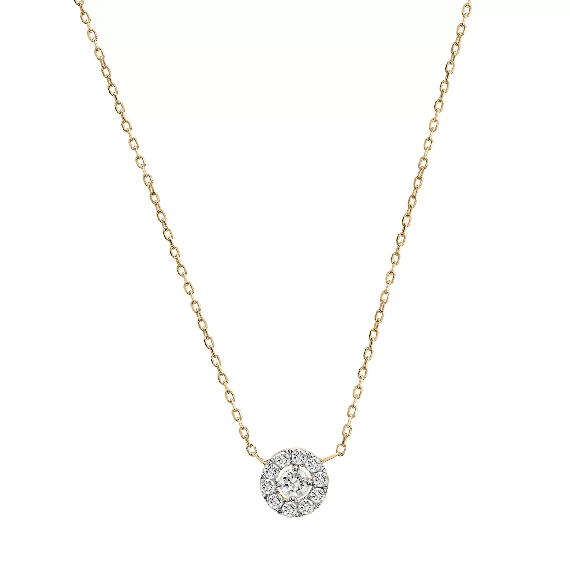 Necklaces & Pendants^Laure by Aurate Diamond Halo Pendant In 14K Yellow Gold (1/4 Ct. Tw.)