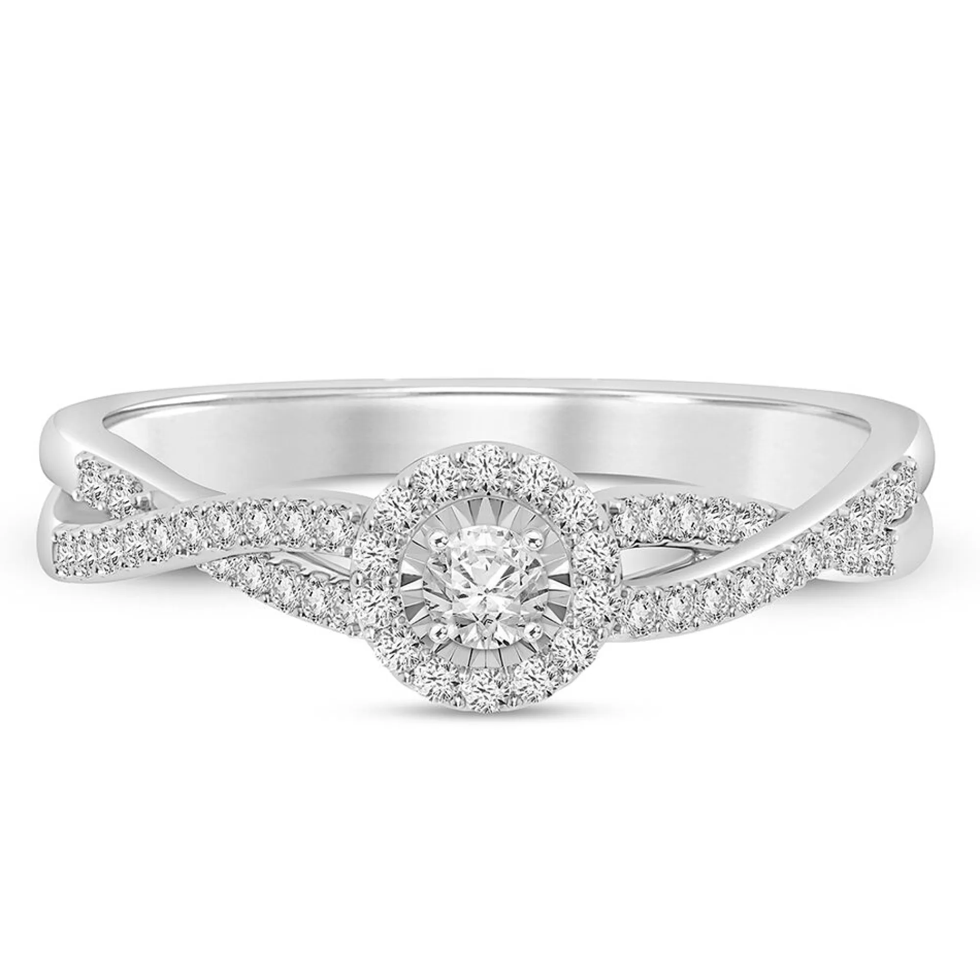 Rings^* Diamond Halo Promise Ring In Sterling Silver (1/3 Ct. Tw.)