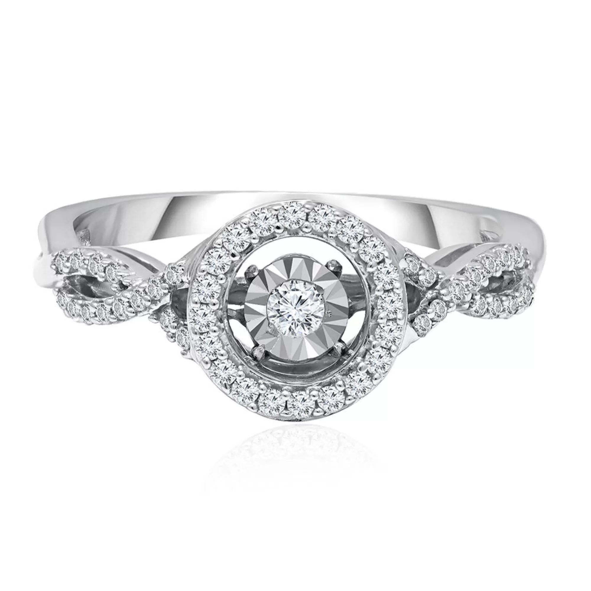 Rings^* Diamond Halo Promise Ring In Sterling Silver (1/4 Ct. Tw.)