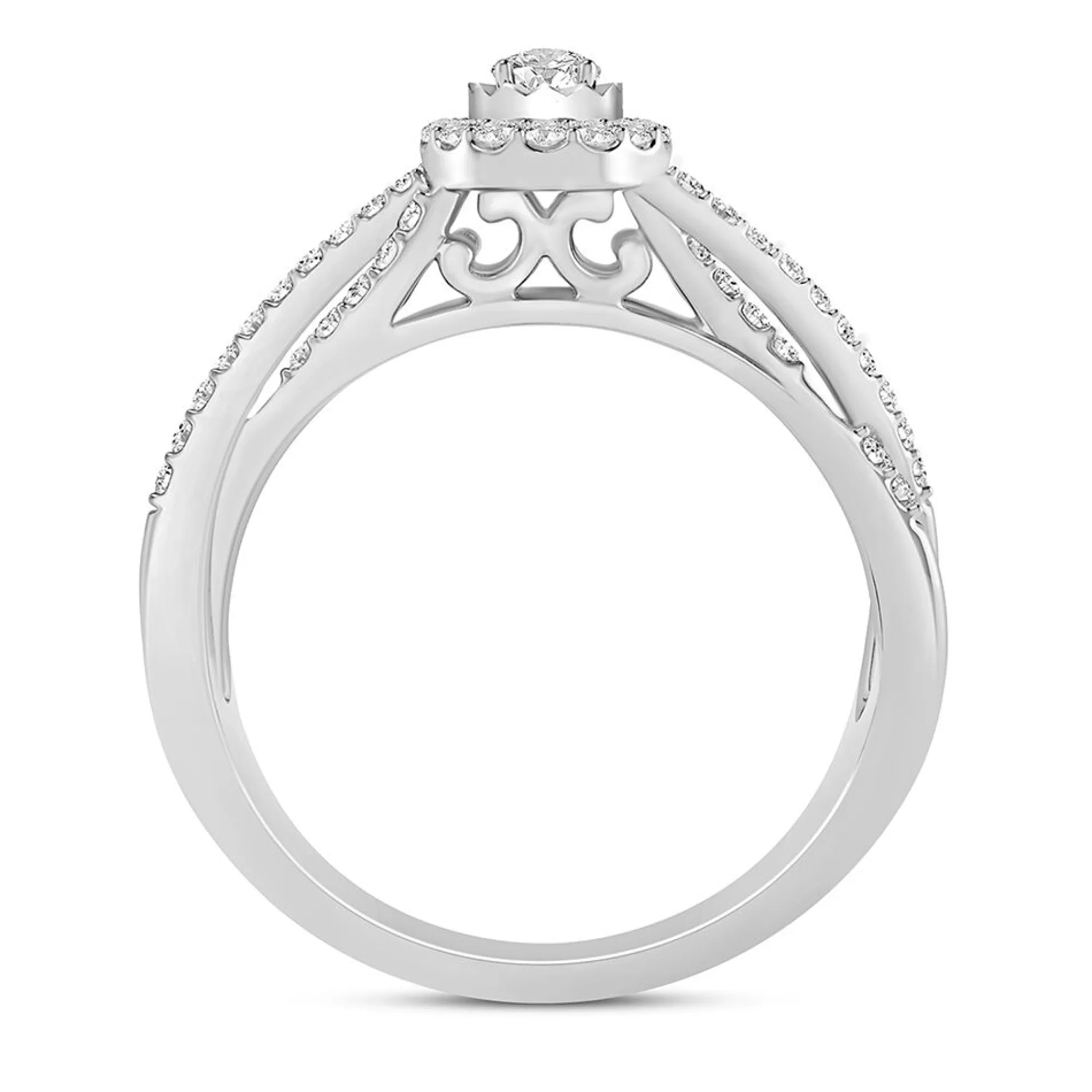 Rings^* Diamond Halo Promise Ring In Sterling Silver (1/3 Ct. Tw.)