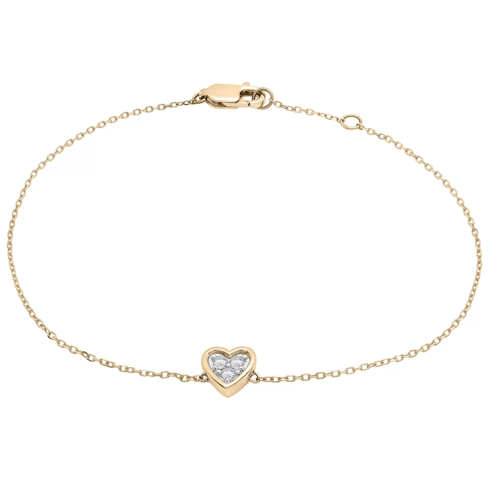 Bracelets^Laure by Aurate Diamond Heart Bracelet In 14K Yellow Gold (1/10 Ct. Tw.)