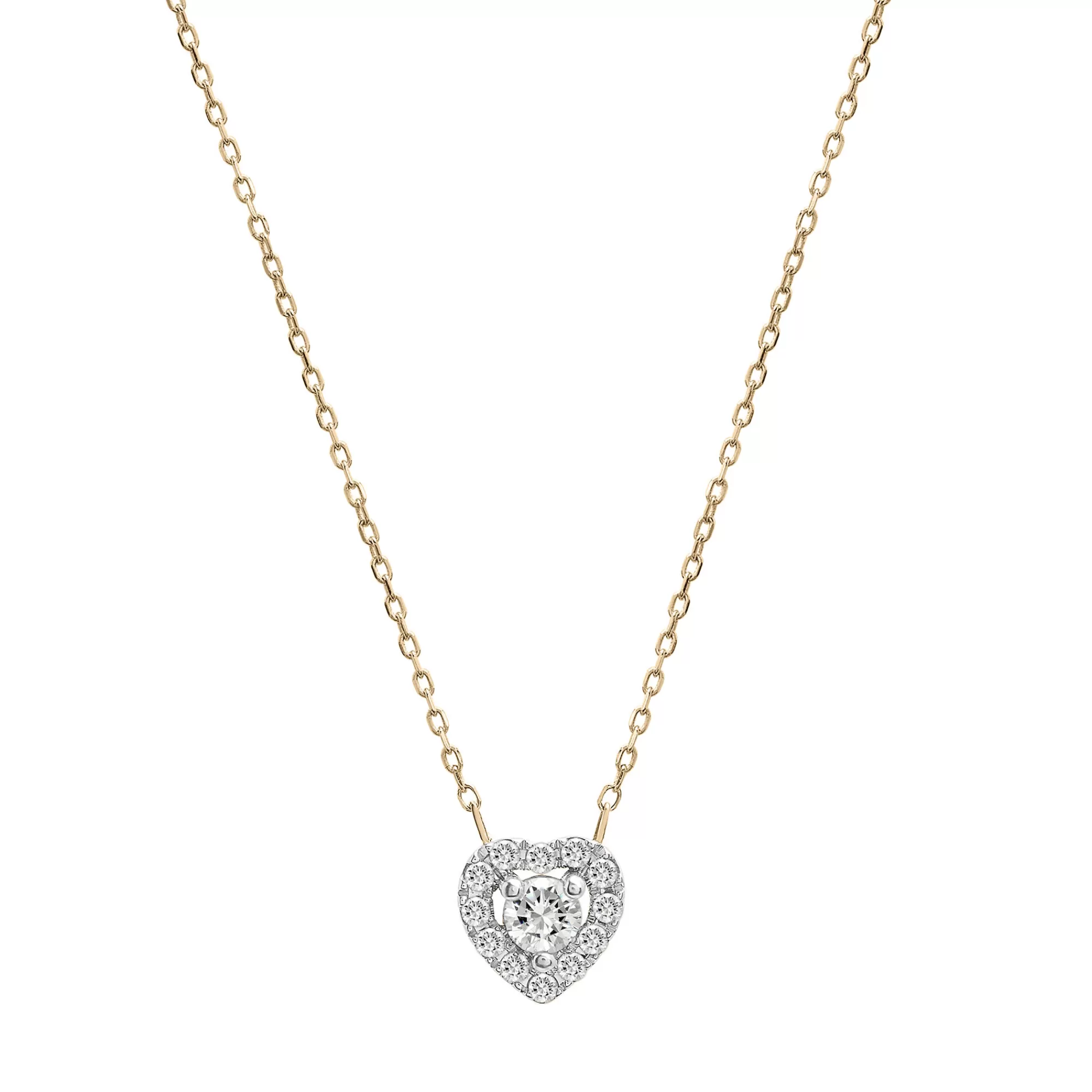 Necklaces & Pendants^Laure by Aurate Diamond Heart Halo Necklace In 14K Yellow Gold (1/4 Ct. Tw.)
