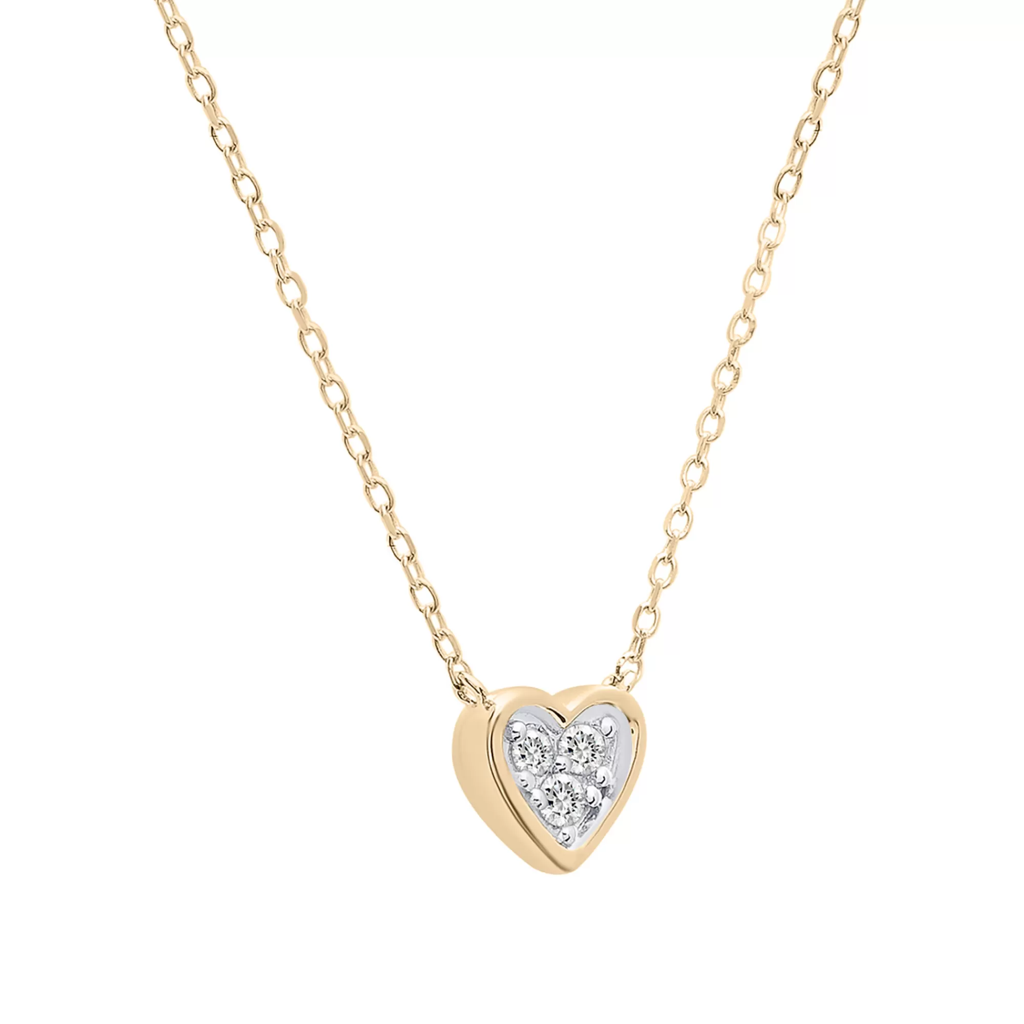 Necklaces & Pendants^Laure by Aurate Diamond Heart Necklace In 14K Yellow Gold (1/10 Ct. Tw.)