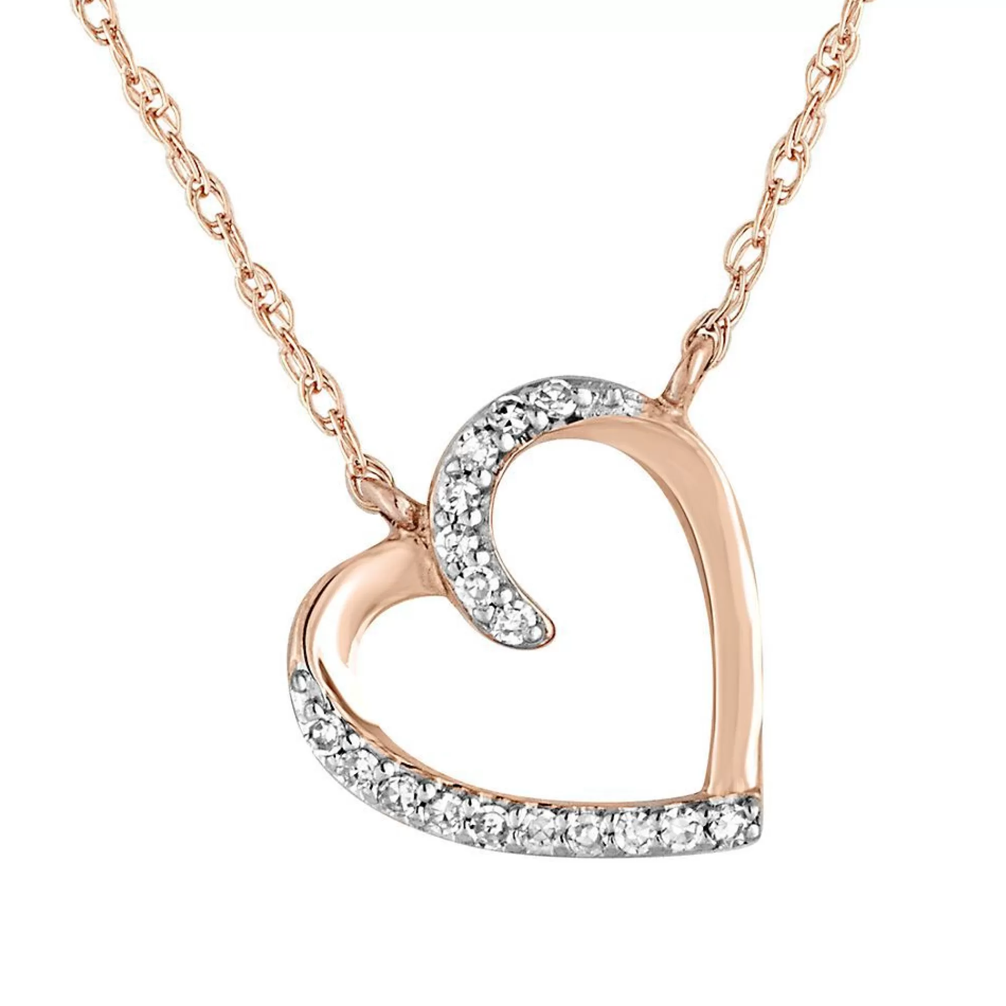 Necklaces & Pendants^Layering & Stacking Diamond Heart Pendant In 10K Rose Gold