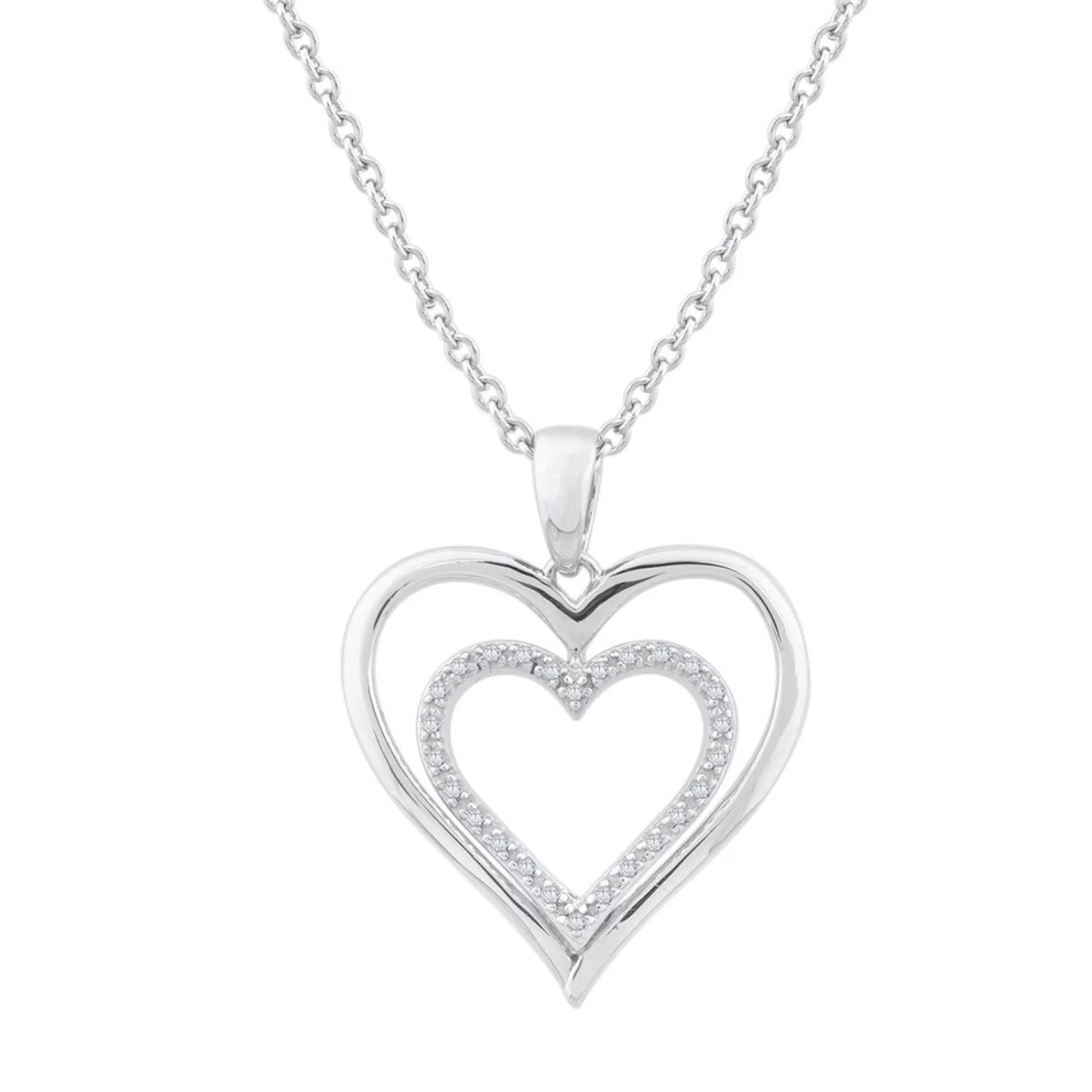 Necklaces & Pendants^* Diamond Heart Pendant In Sterling Silver