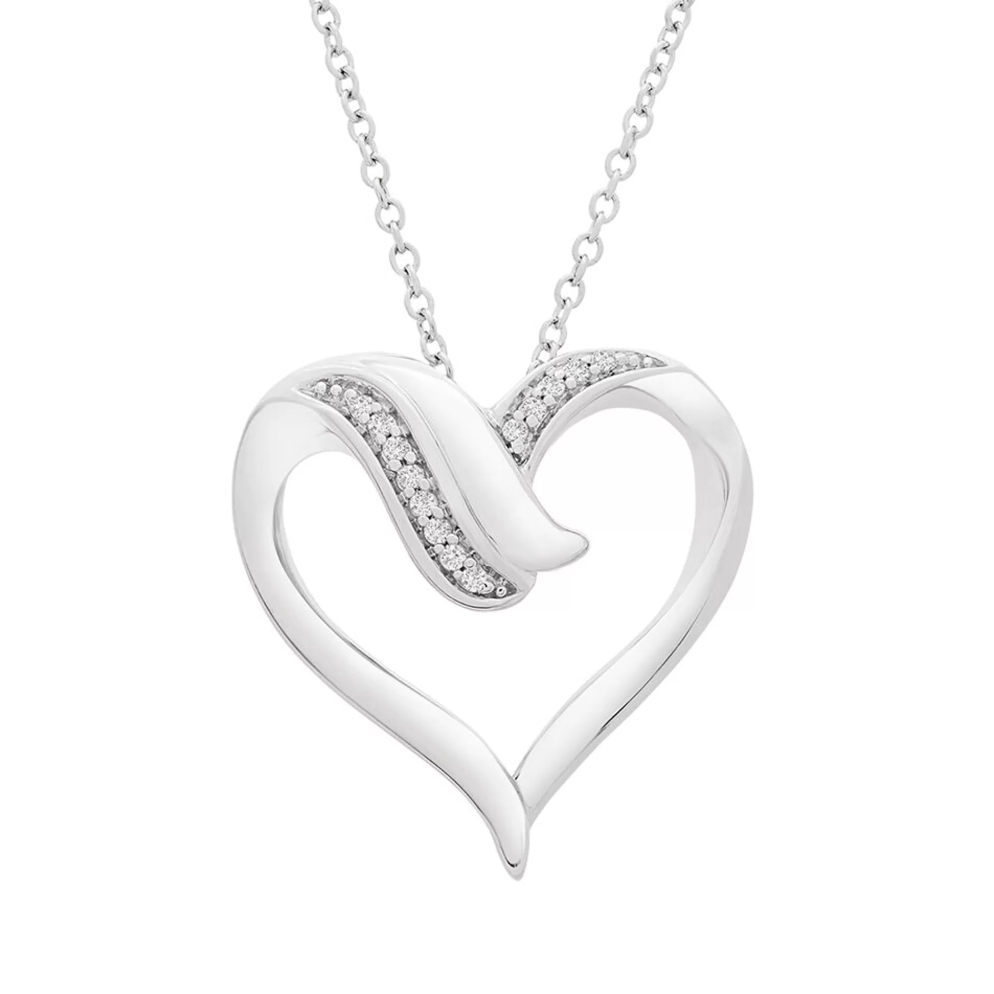 Necklaces & Pendants^* Diamond Heart Pendant In Sterling Silver