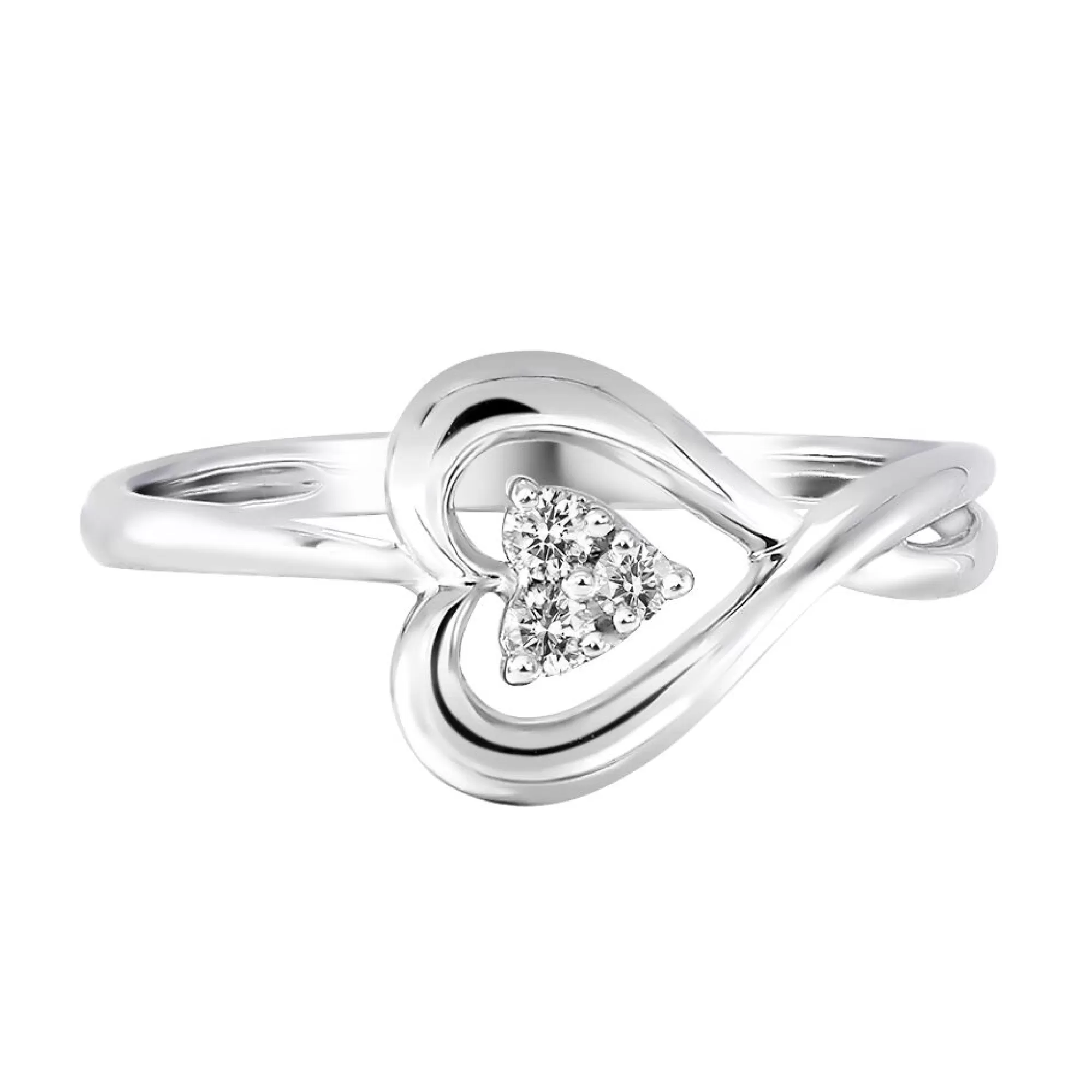 Rings^* Diamond Heart Ring In 10K White Gold