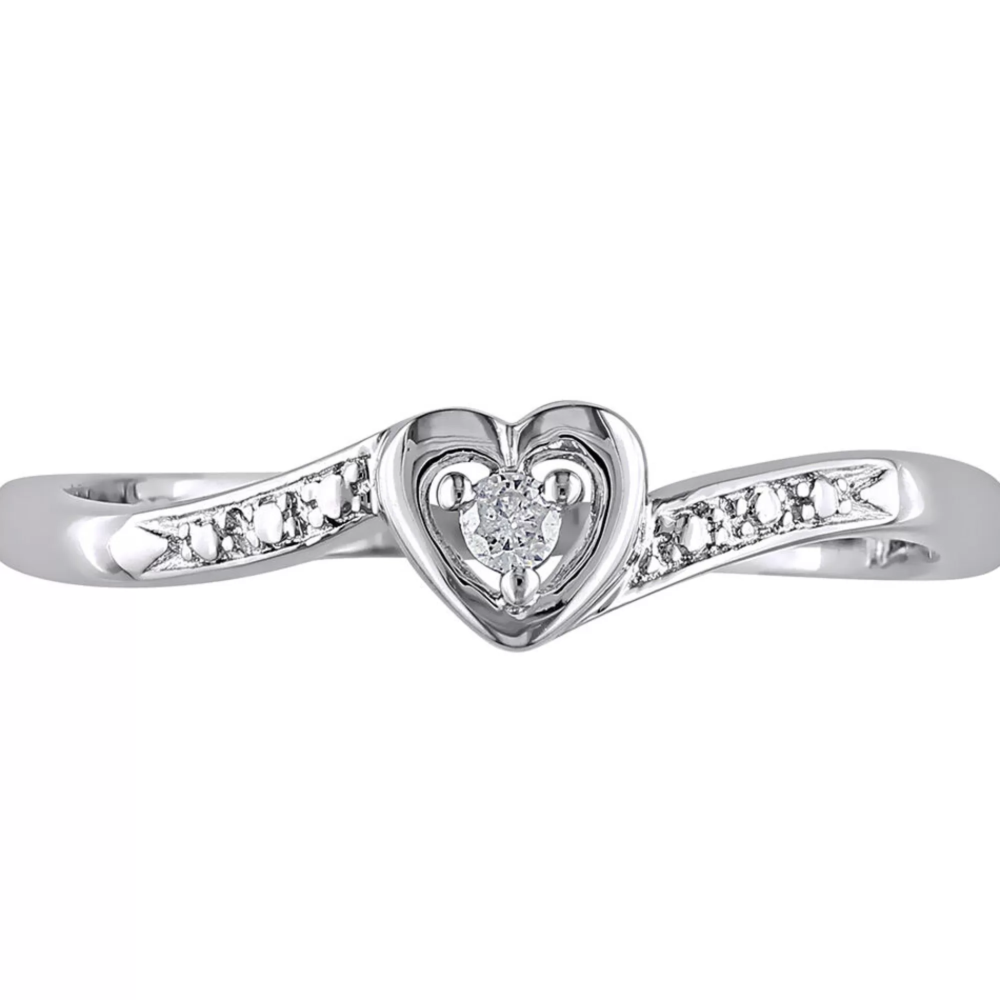 Rings^* Diamond Heart Ring In Sterling Silver