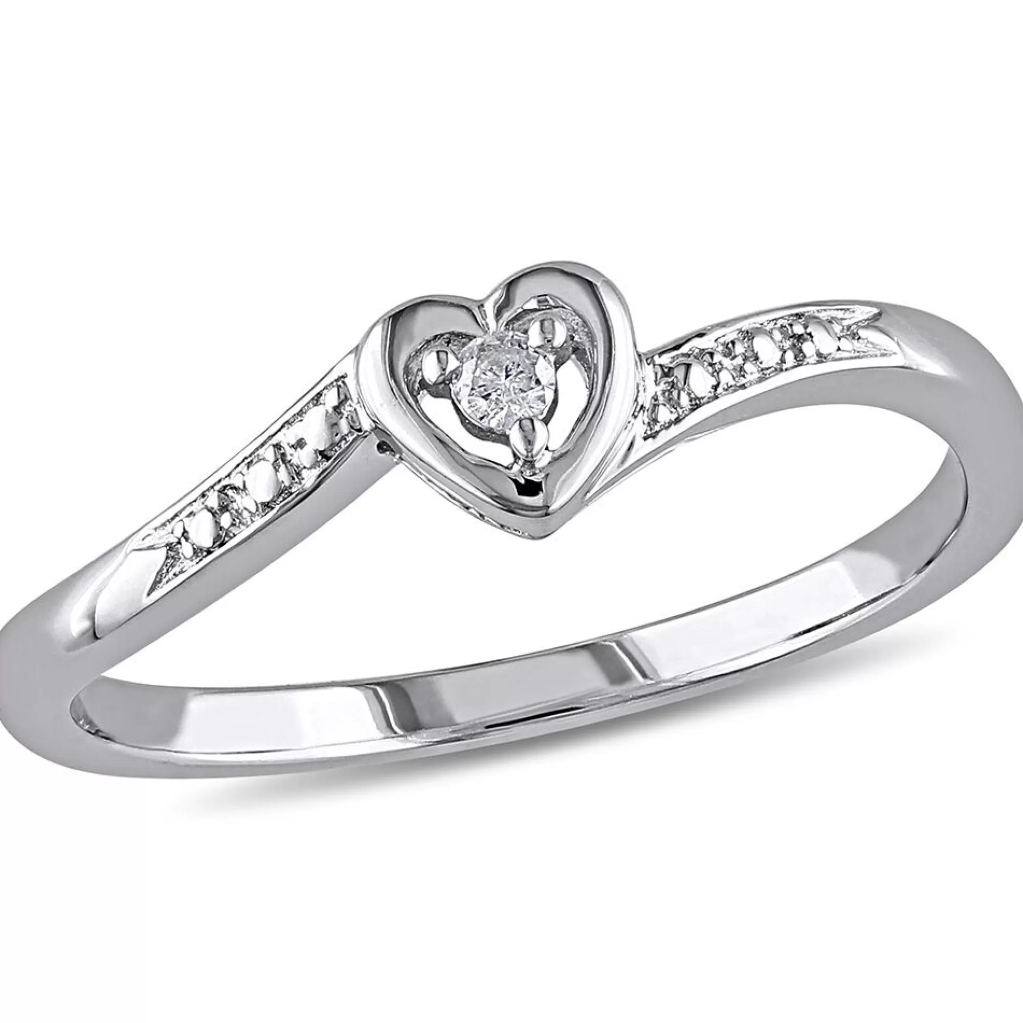 Rings^* Diamond Heart Ring In Sterling Silver