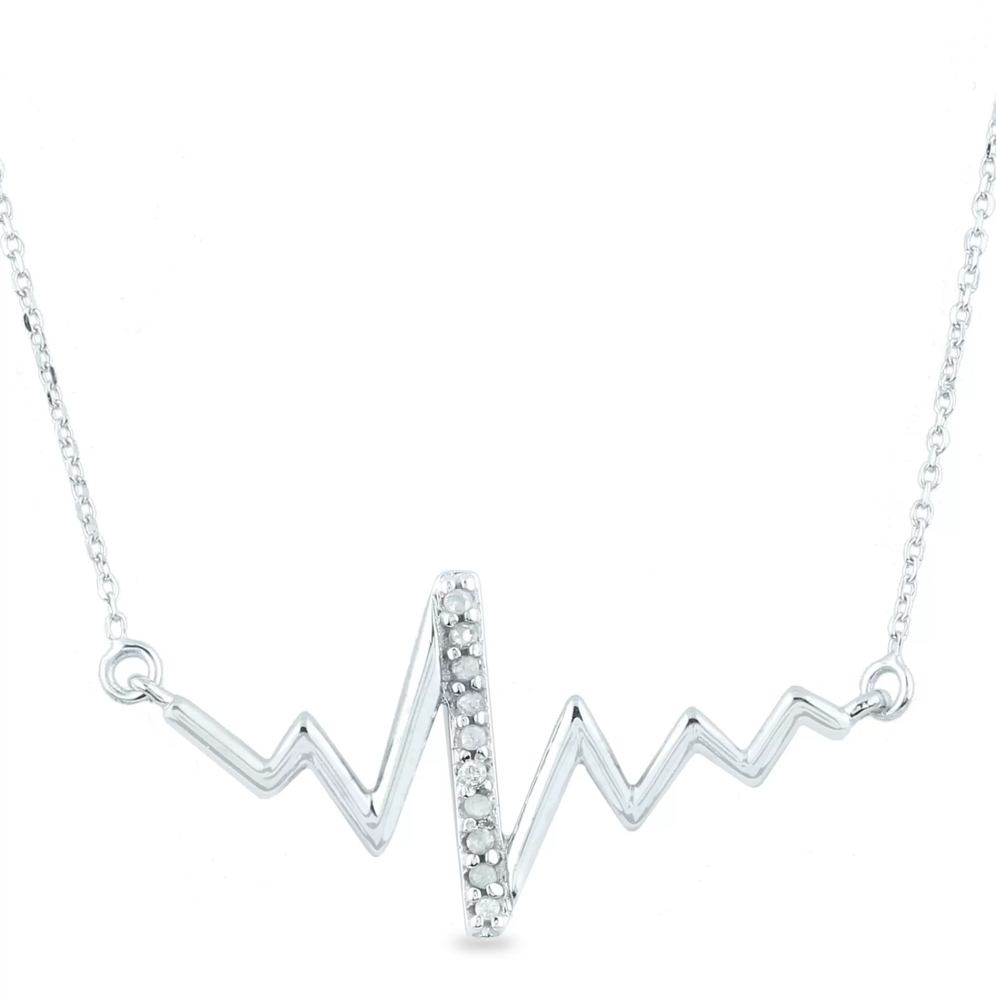 Necklaces & Pendants^* Diamond Heartbeat Necklace In 10K White Gold